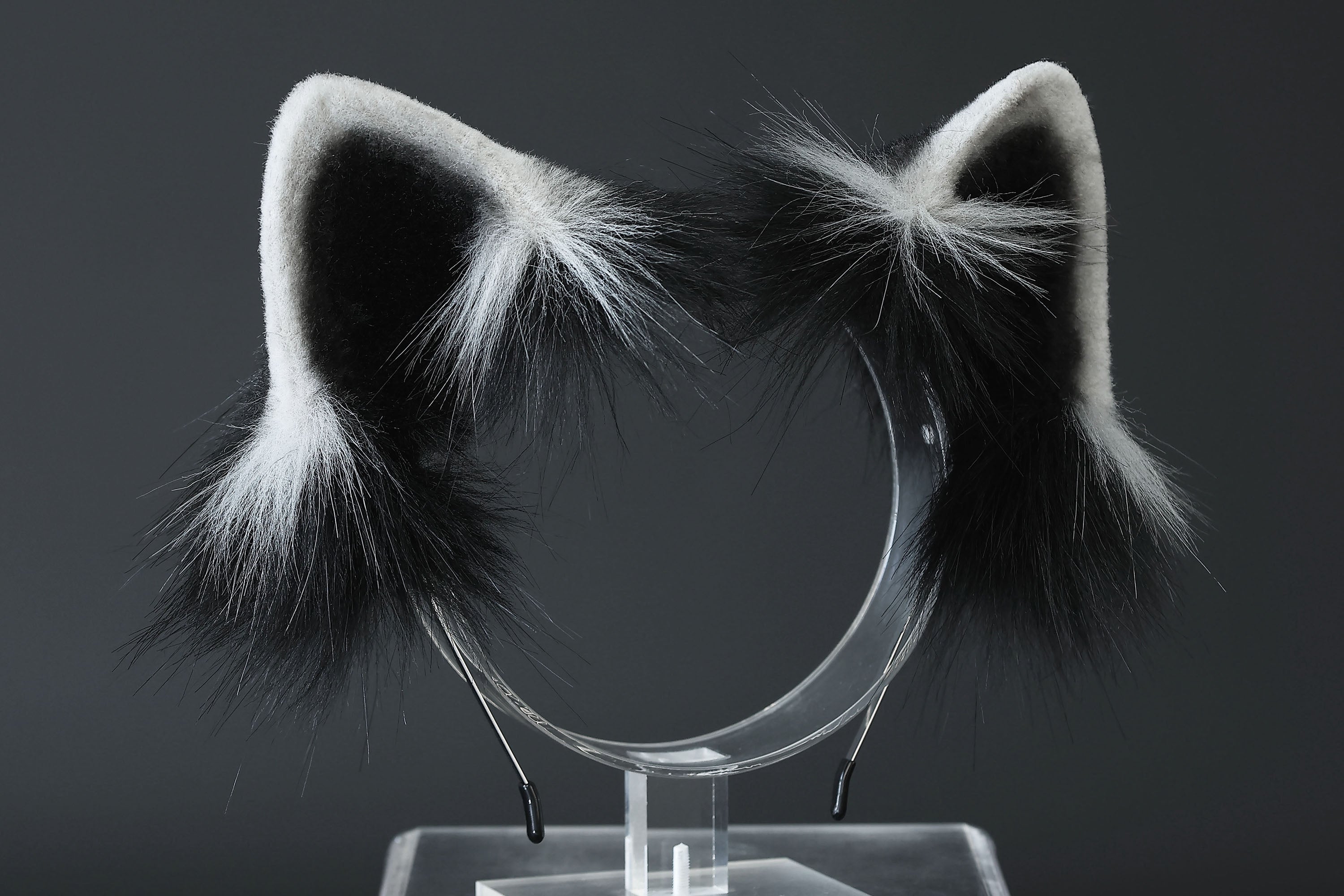 Raccoon ear and tail kemonomimi realistic faux fur gray black raccoon ear and tail butt plug raccoon therian anime cosplay raccoon ear and tail furry gift