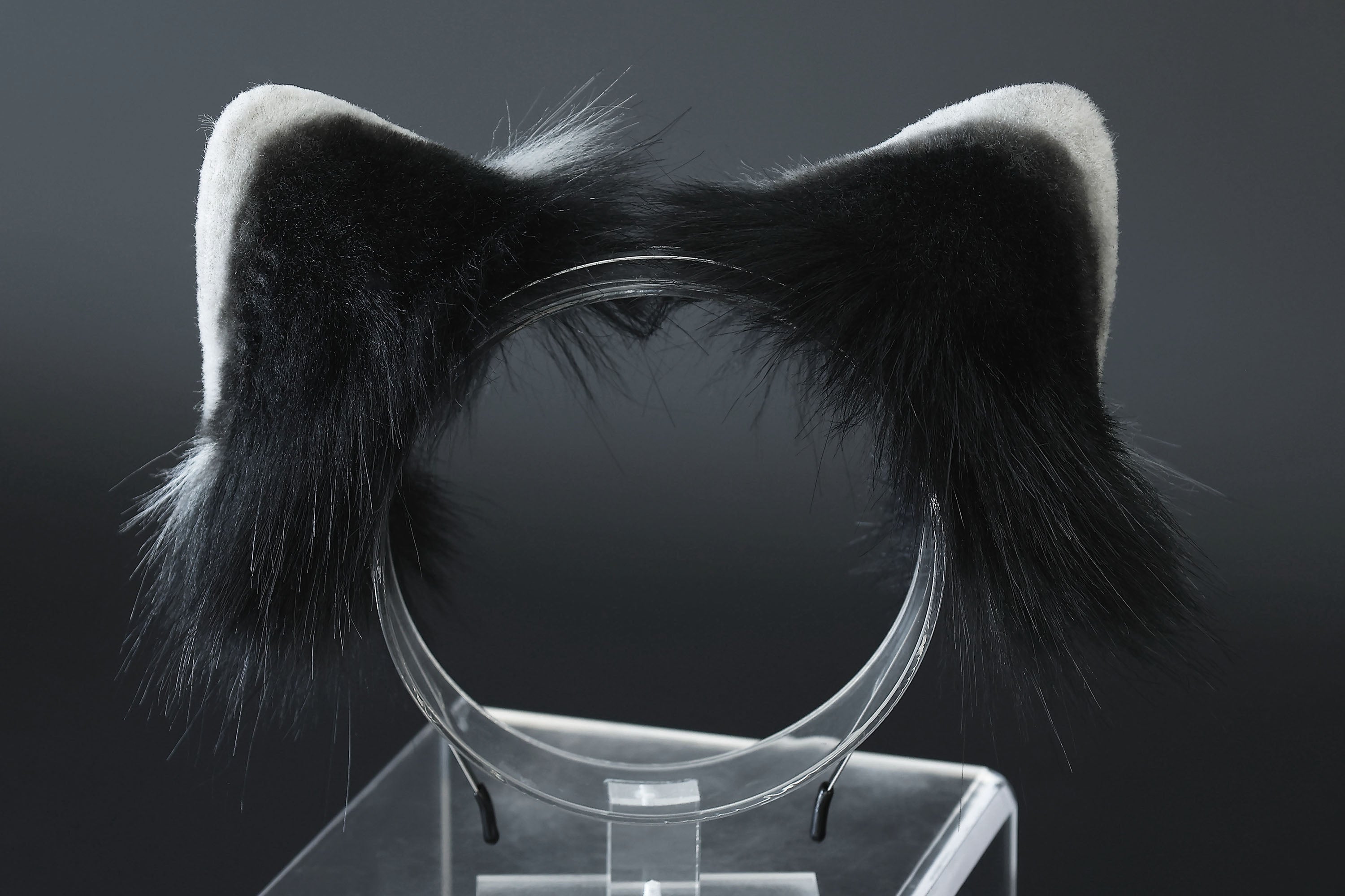Raccoon ear and tail kemonomimi realistic faux fur gray black raccoon ear and tail butt plug raccoon therian anime cosplay raccoon ear and tail furry gift