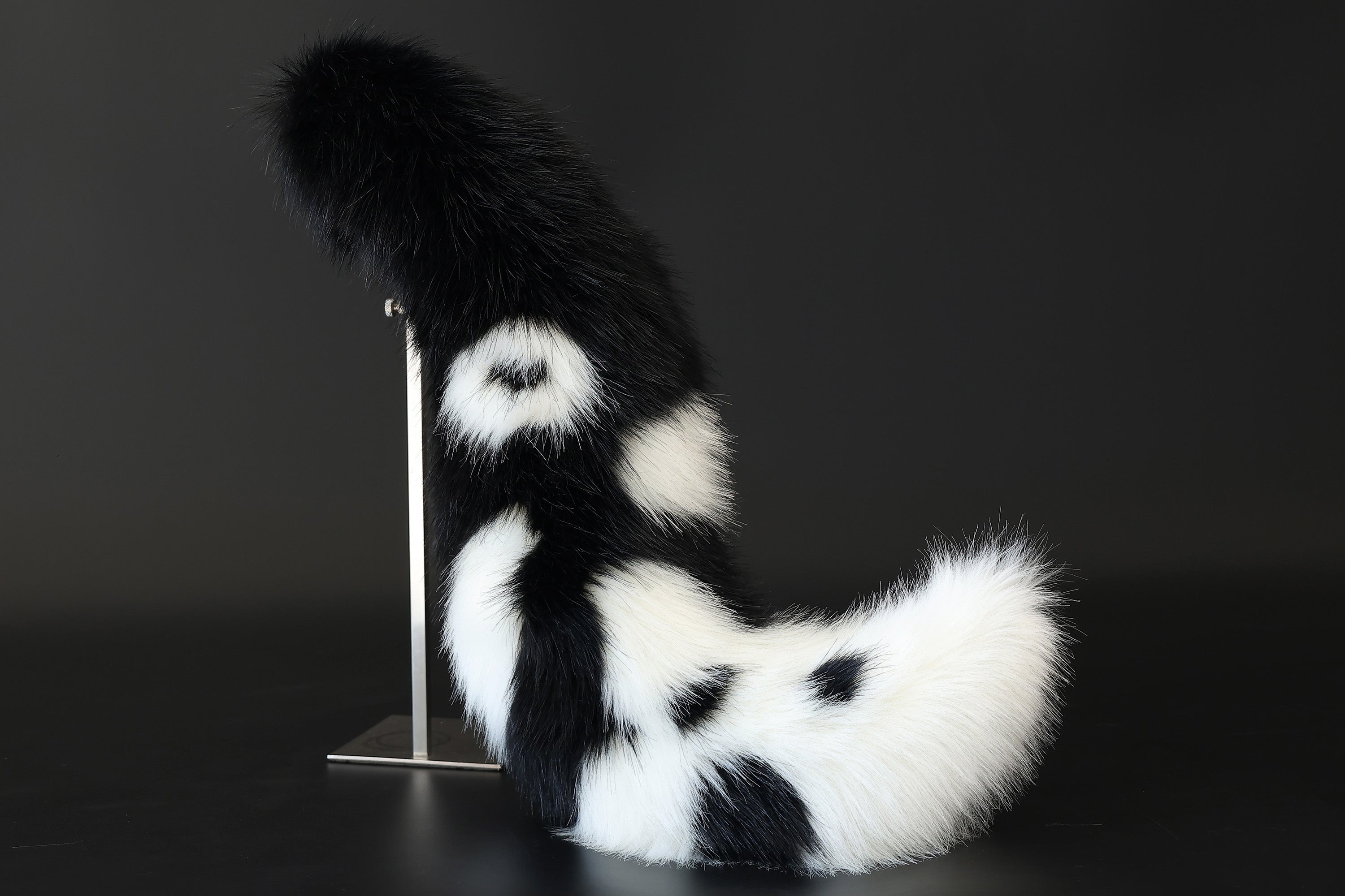 White black faux fur fox ear and tail curved wolf tail and ear cat tail and ear kitten ear and tail set anime cosplay role play ear and tail