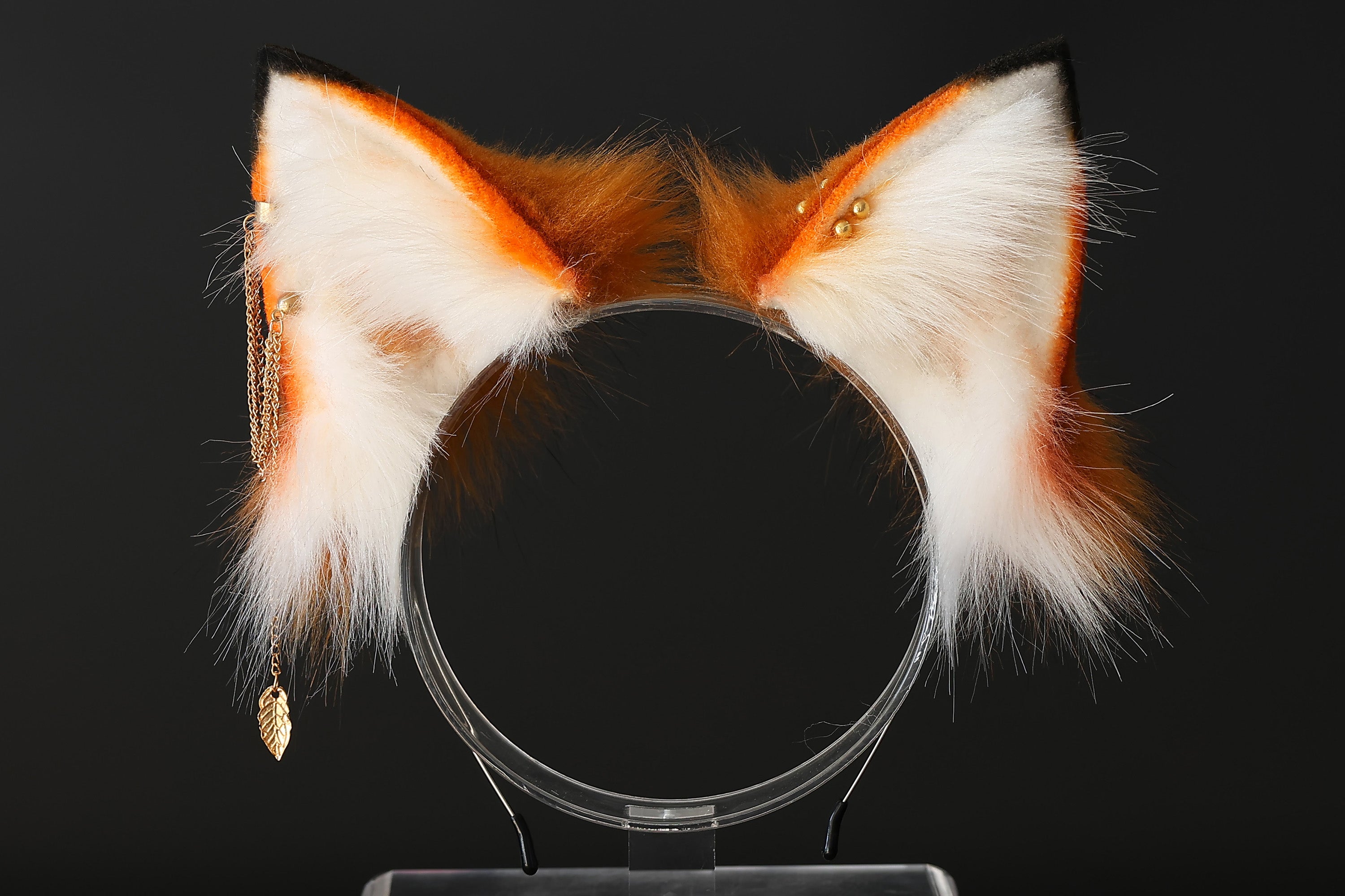 Faux fur fox ear and tail curved wolf tail and ear cat tail and ear kitten ear and tail set anime cosplay role play ear and tail petplay ear