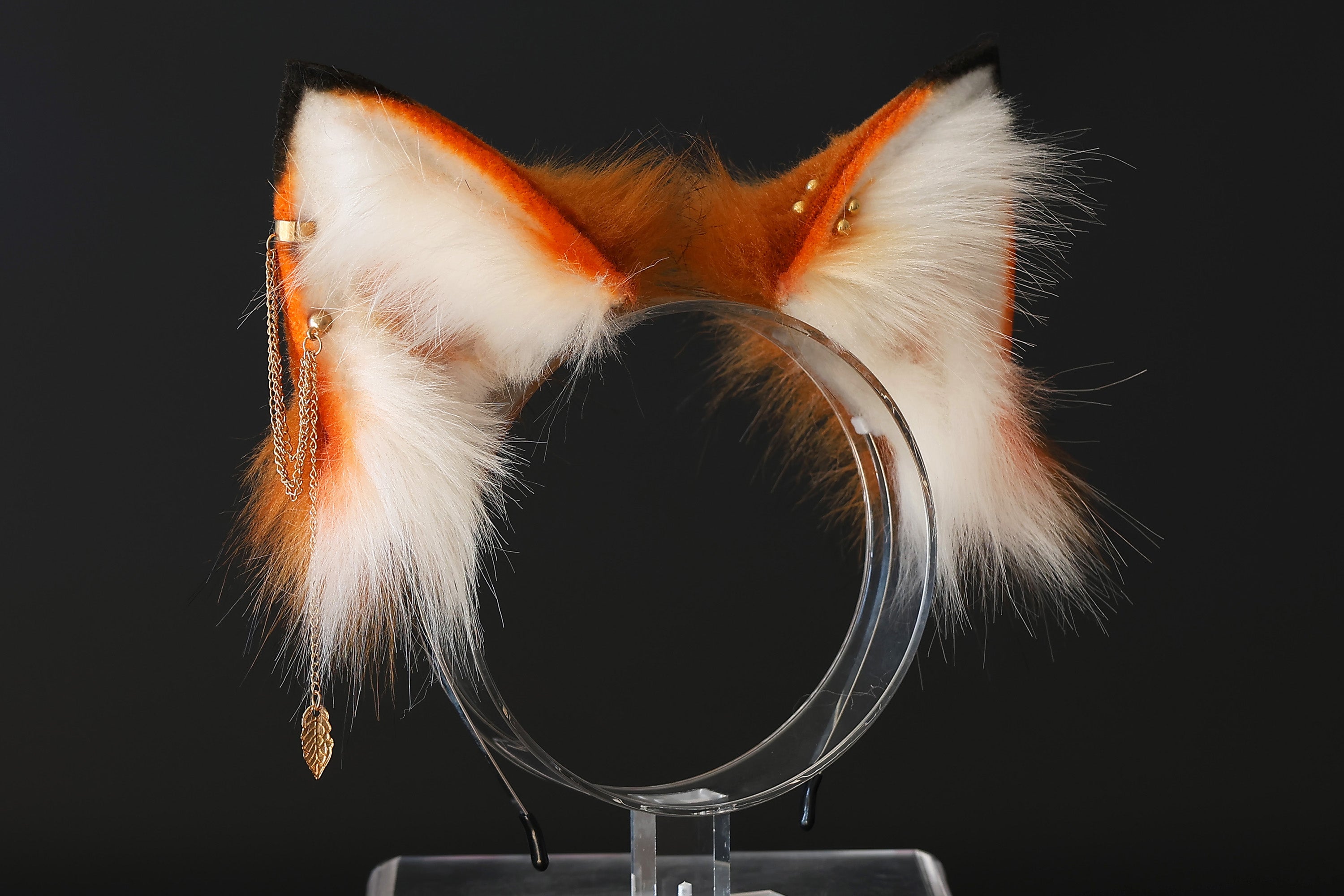 Faux fur fox ear and tail curved wolf tail and ear cat tail and ear kitten ear and tail set anime cosplay role play ear and tail petplay ear