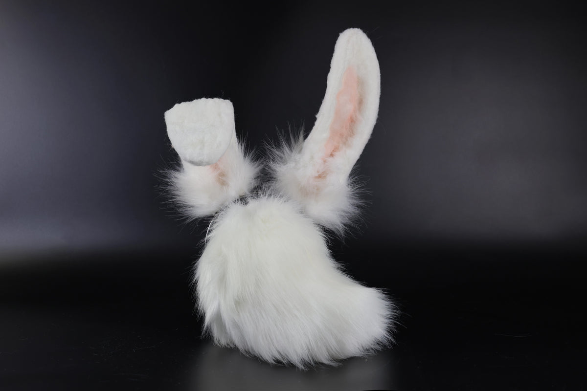 Sew Realistic Rabbitears Realistic white faux fur bunny ear and tail bendable rabbit ear and ta ...