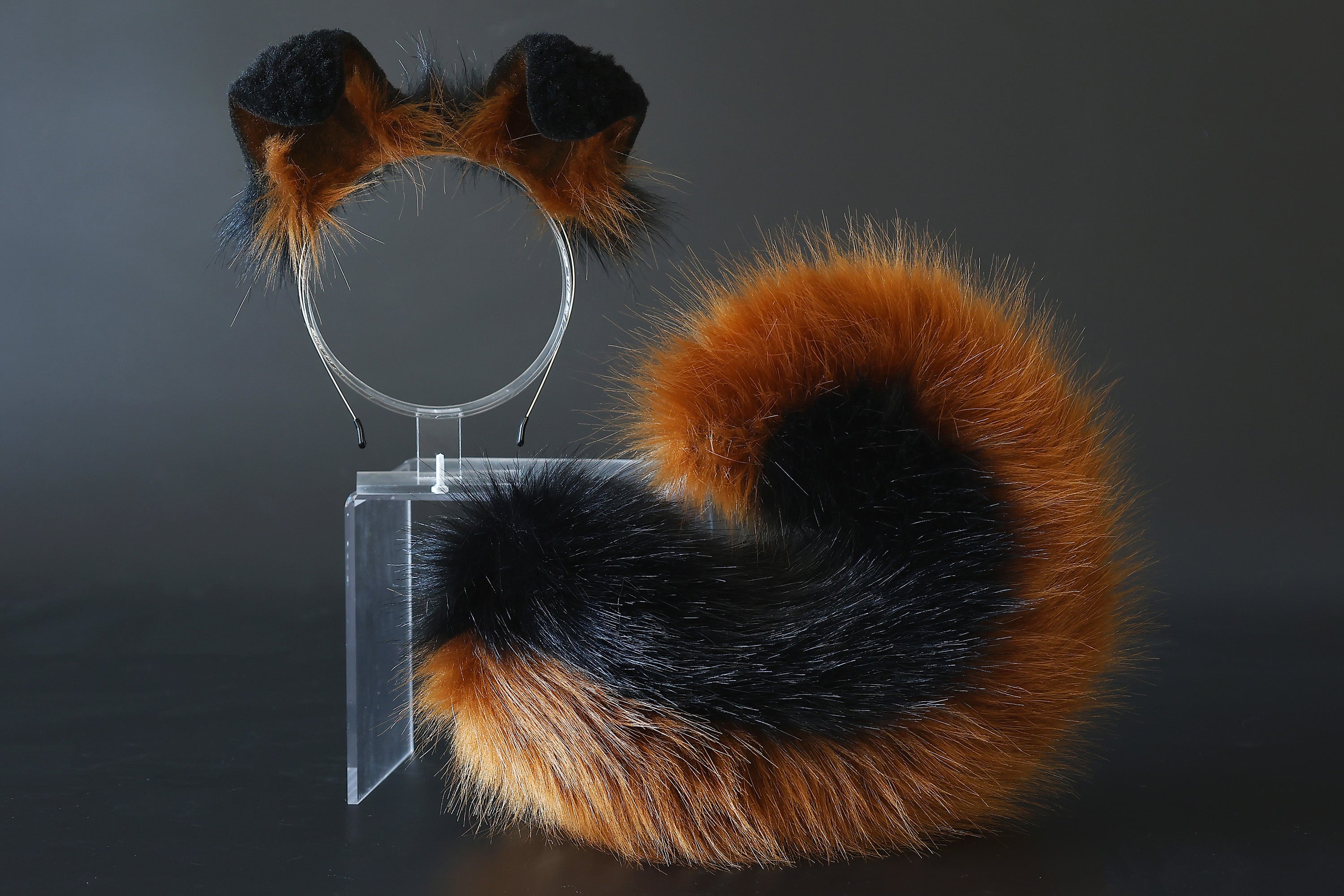 Black brown puppy ear and tail plug set kemonomimi Shepherd dog ear and tail plug set Shiba Inu dog ear and tail butt plug set cosplay petplay puppy play dog therian