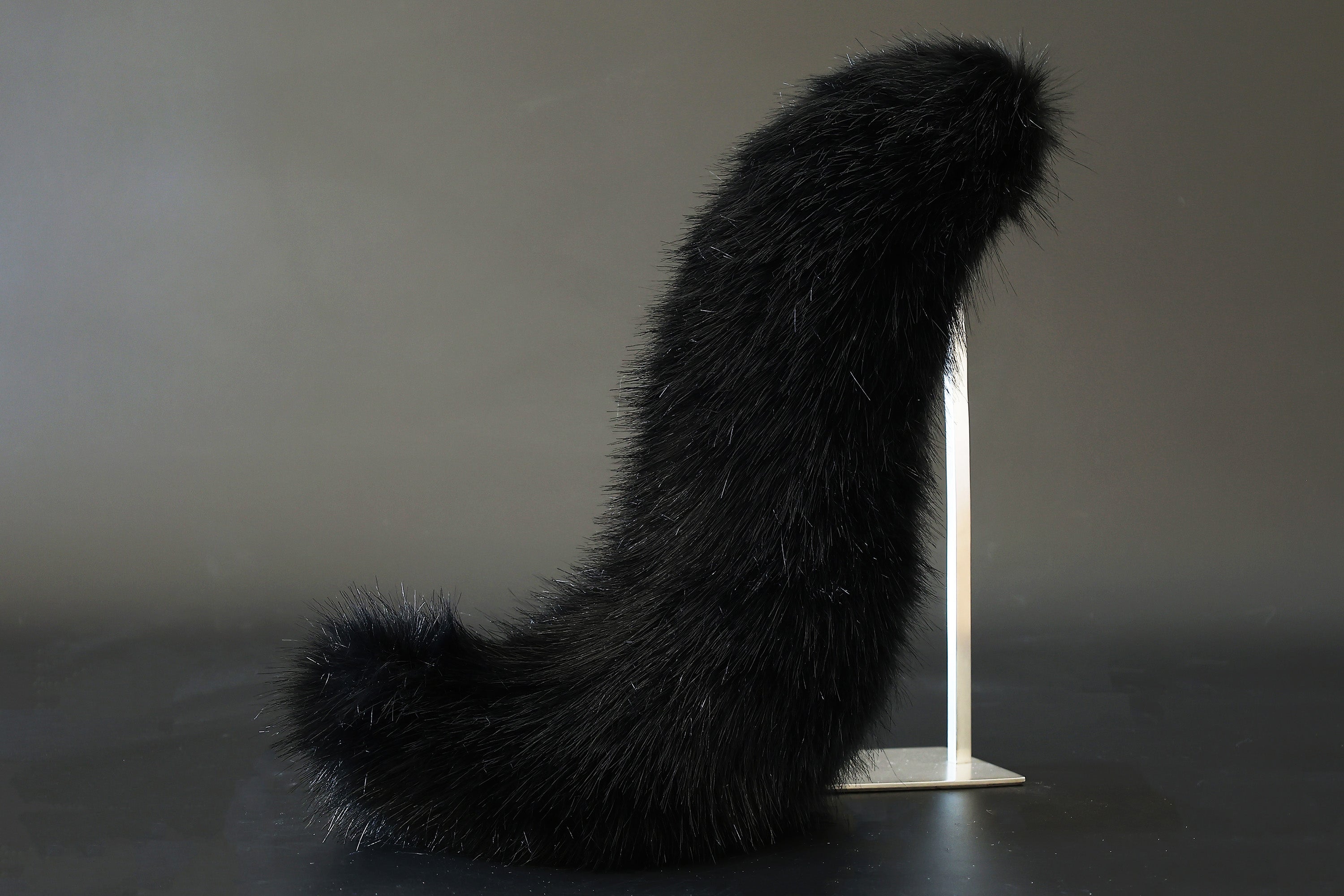 Black faux fur fox tail plug and ear set splicing wolf ear and tail anime cosplay therian cat ear and tail kemonomimi girl fox boy furry