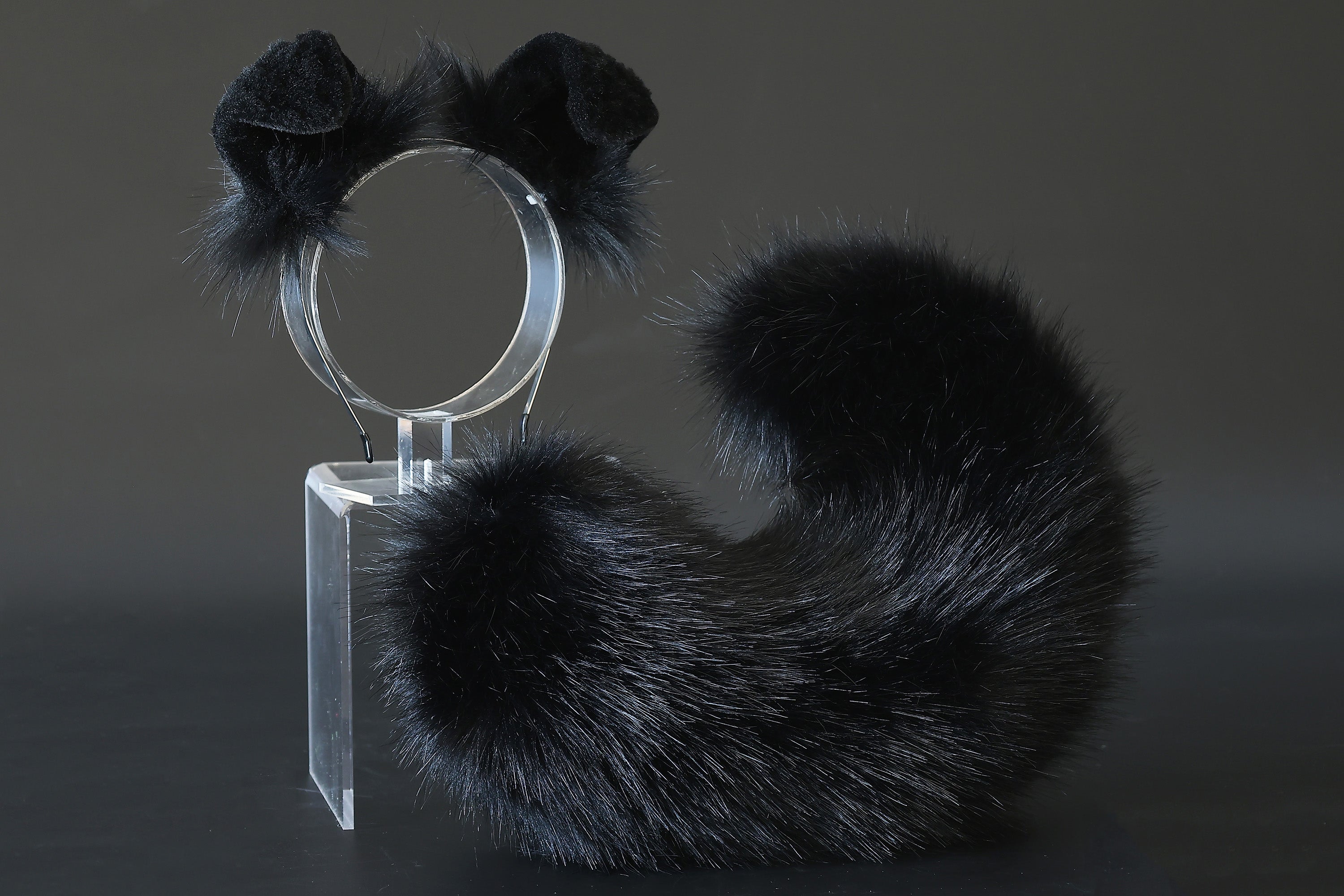 Black puppy ear and tail plug set kemonomimi Shepherd dog ear and tail plug set Shiba Inu dog ear and tail butt plug set cosplay petplay puppy play dog therian