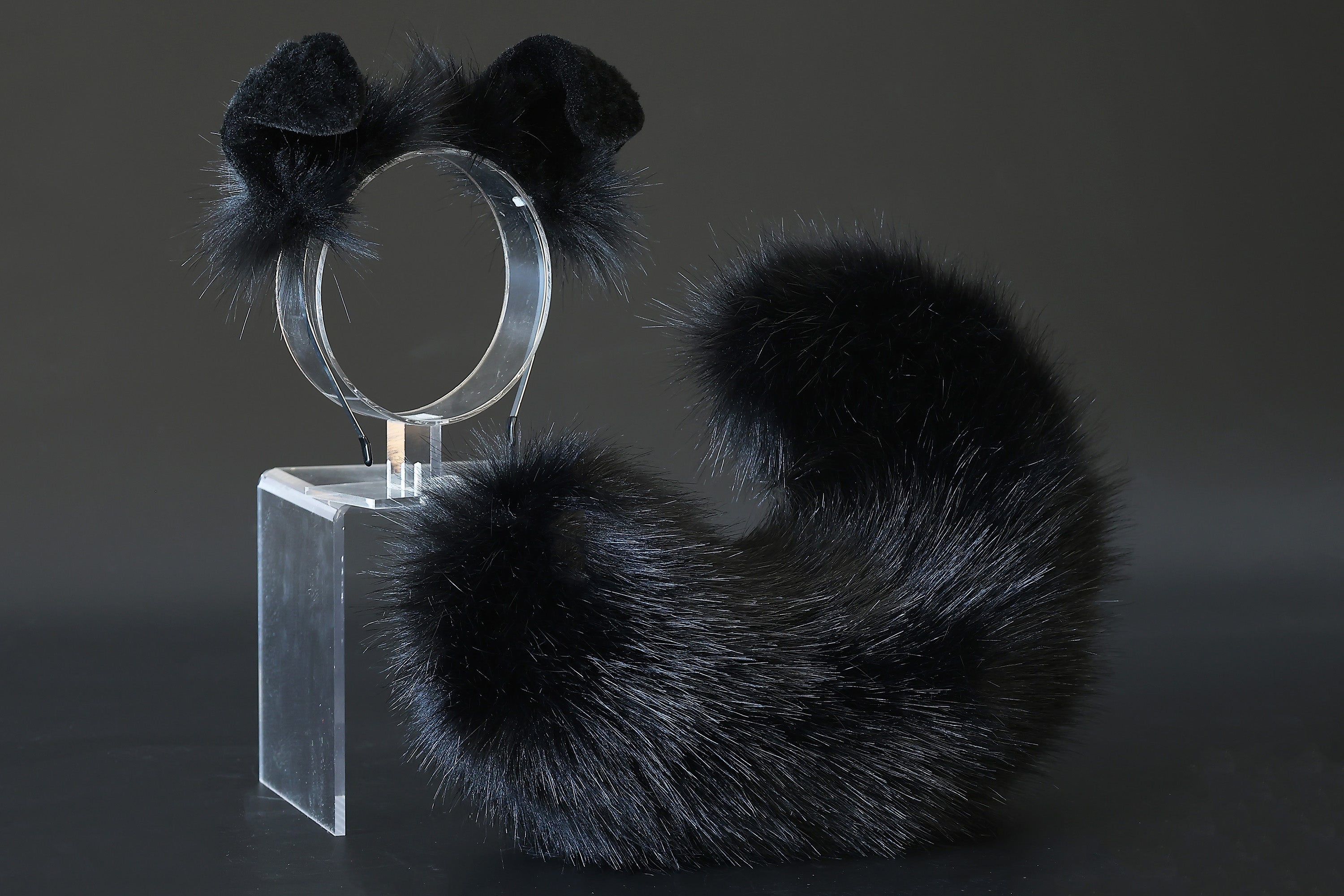 Black puppy ear and tail plug set kemonomimi Shepherd dog ear and tail plug set Shiba Inu dog ear and tail butt plug set cosplay petplay puppy play dog therian