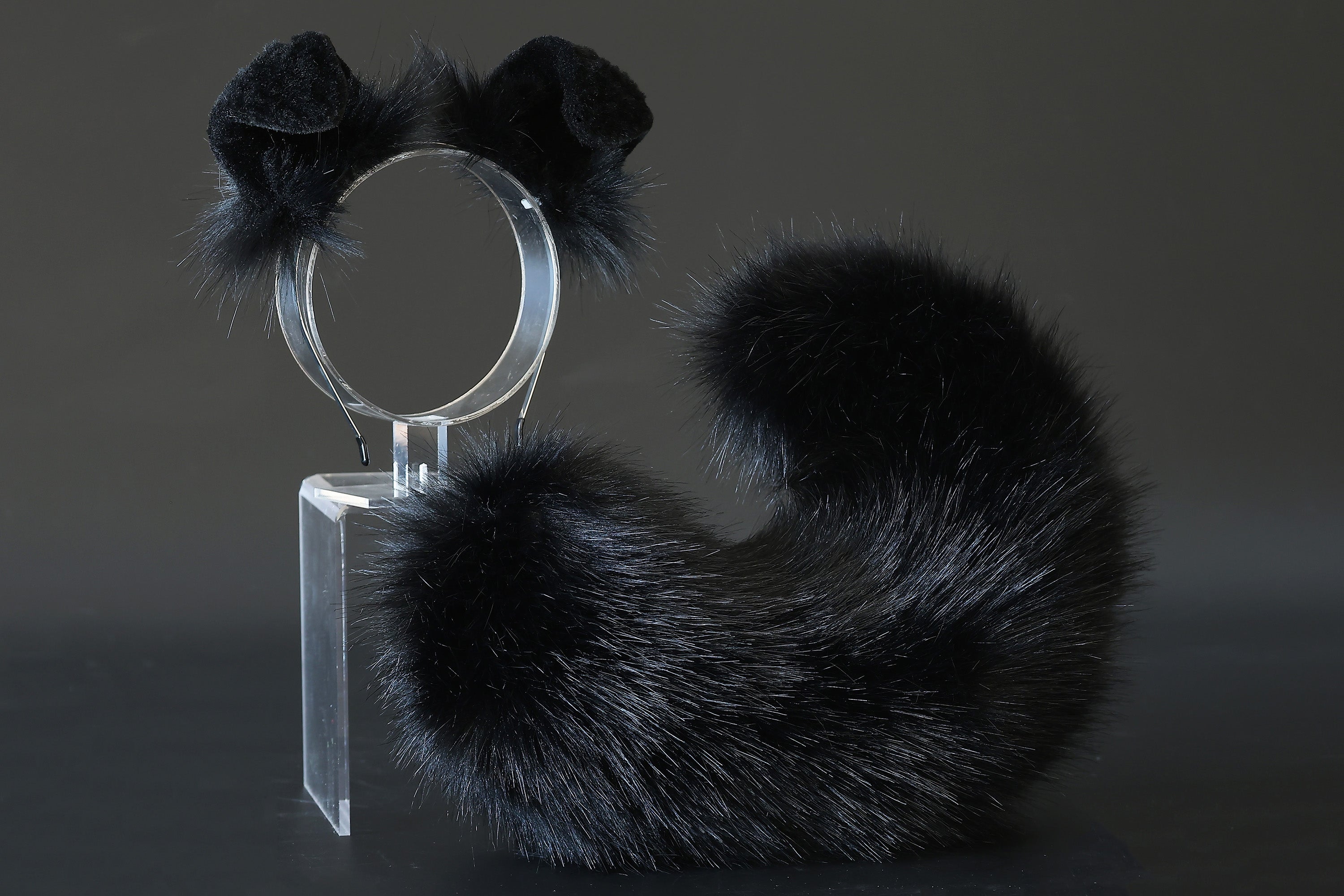 Black puppy ear and tail plug set kemonomimi Shepherd dog ear and tail plug set Shiba Inu dog ear and tail butt plug set cosplay petplay puppy play dog therian