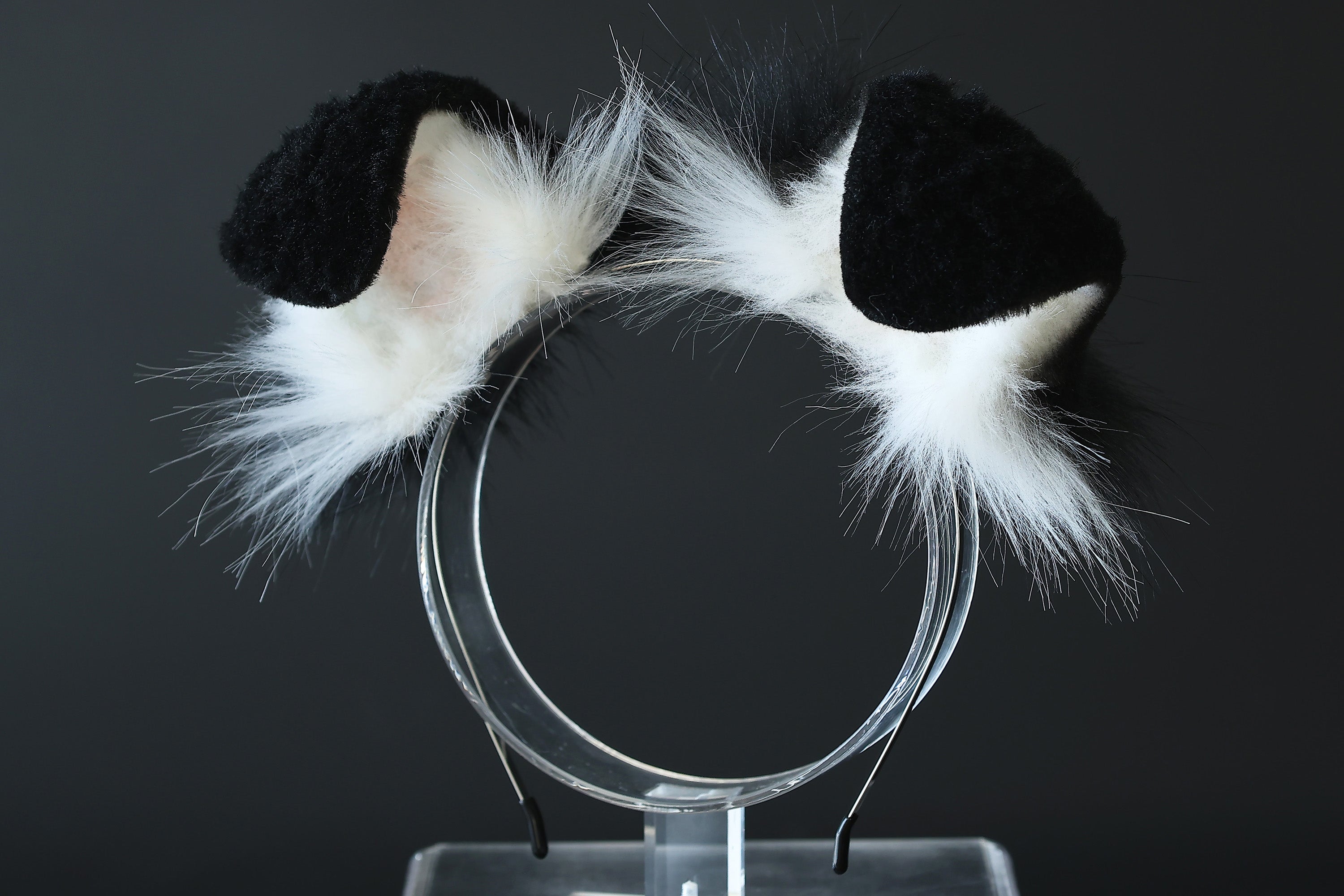 Black white puppy ear and tail plug set kemonomimi Shepherd dog ear and tail plug set Shiba Inu dog ear and tail butt plug set cosplay petplay puppy play dog therian