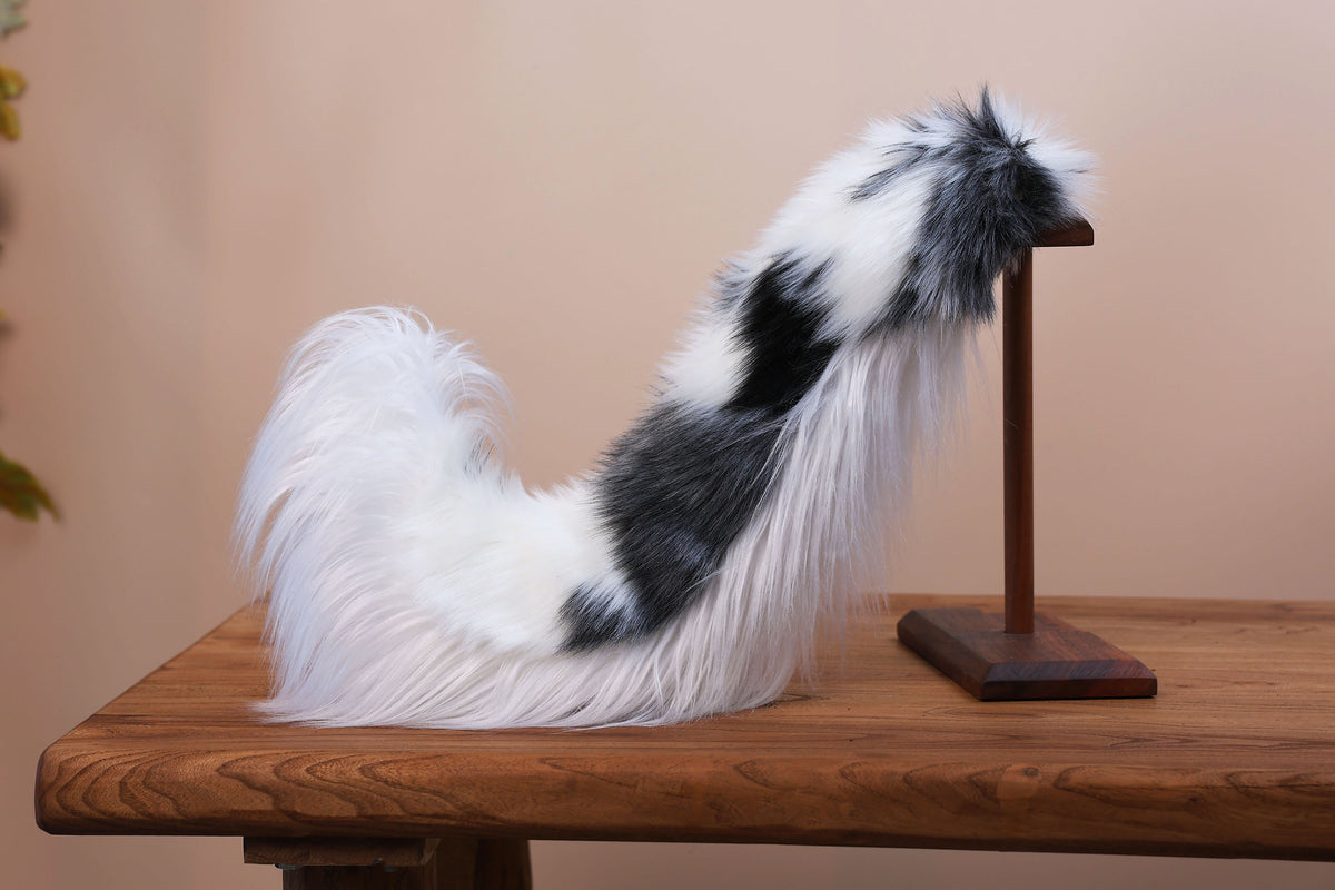 Blue merle border collie dog tail and ear realistic faux fur dog ear and tail anime cosplay therian puppy ear and tail butt plug dog kemonomimi furry