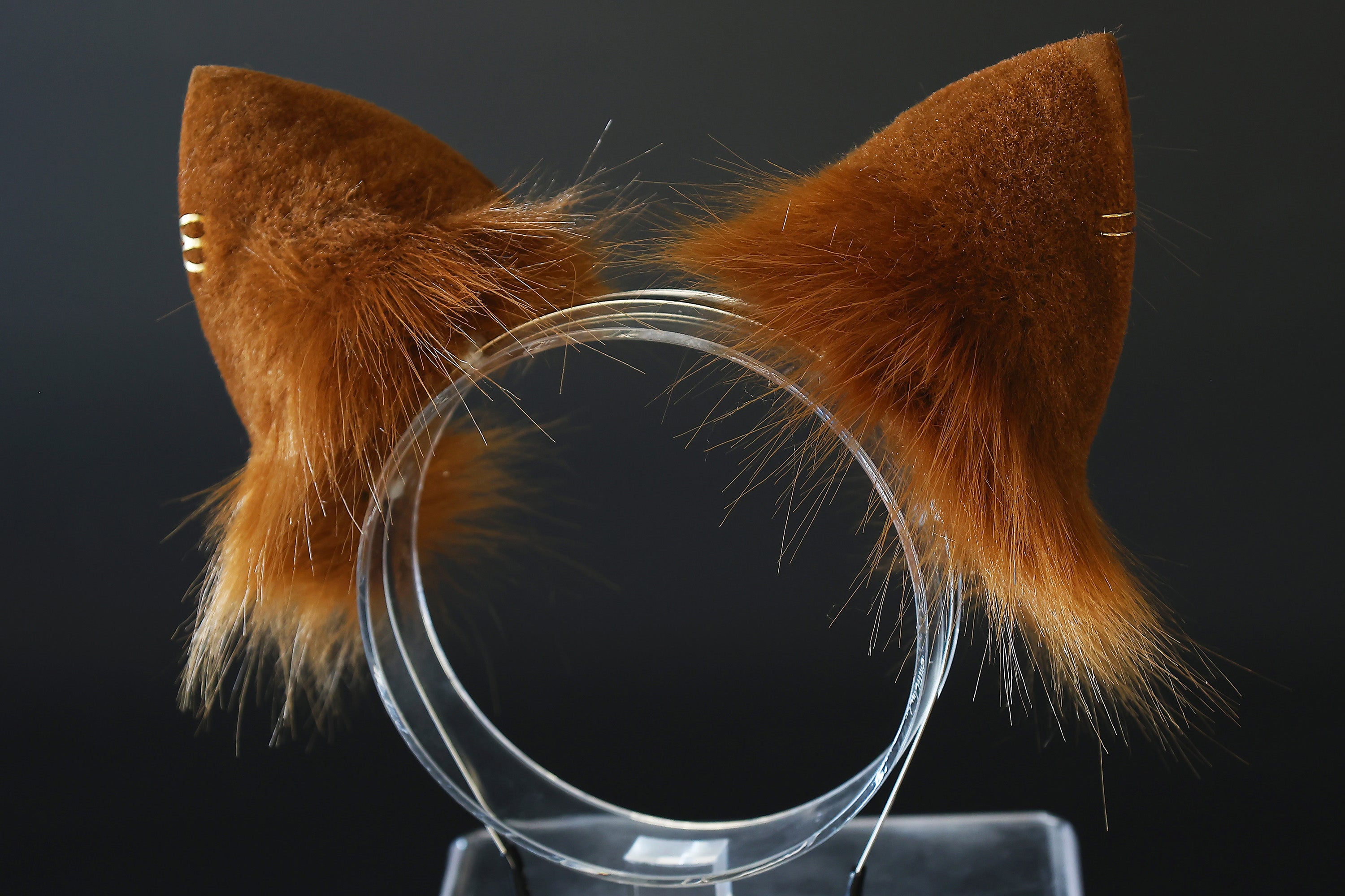 Brown faux fur fox tail plug and ear set splicing wolf ear and tail anime cosplay therian cat ear and tail kemonomimi girl fox boy furry