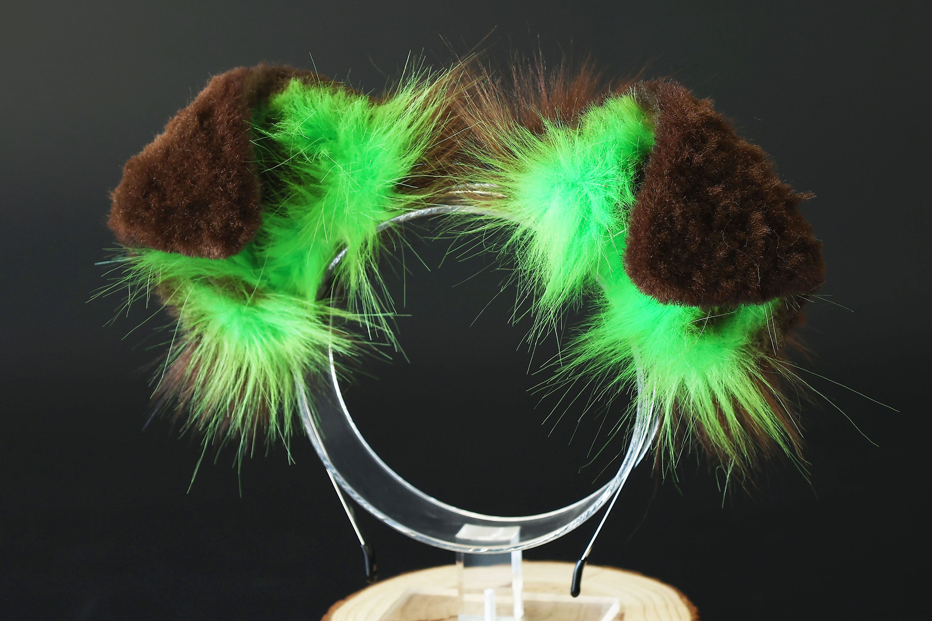 Brown green puppy ear and tail plug set kemonomimi Shepherd dog ear and tail plug set Shiba Inu dog ear and tail butt plug set cosplay petplay puppy play dog therian