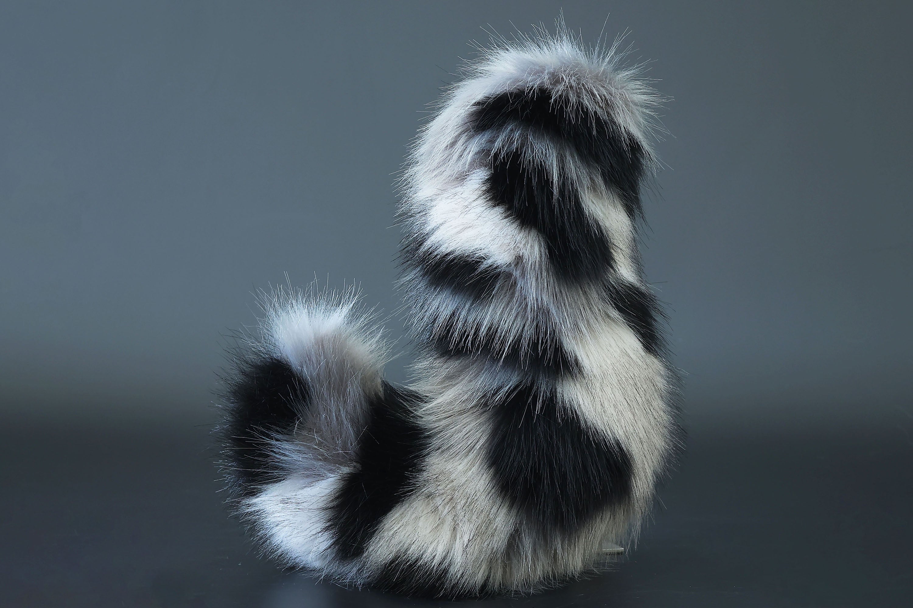 Calico Shepherd dog tail and ear gray black white faux fur Splicing Shiba Inu dog ear and tail butt plug anime cosplay therian puppy ear and tail dog kemonomimi