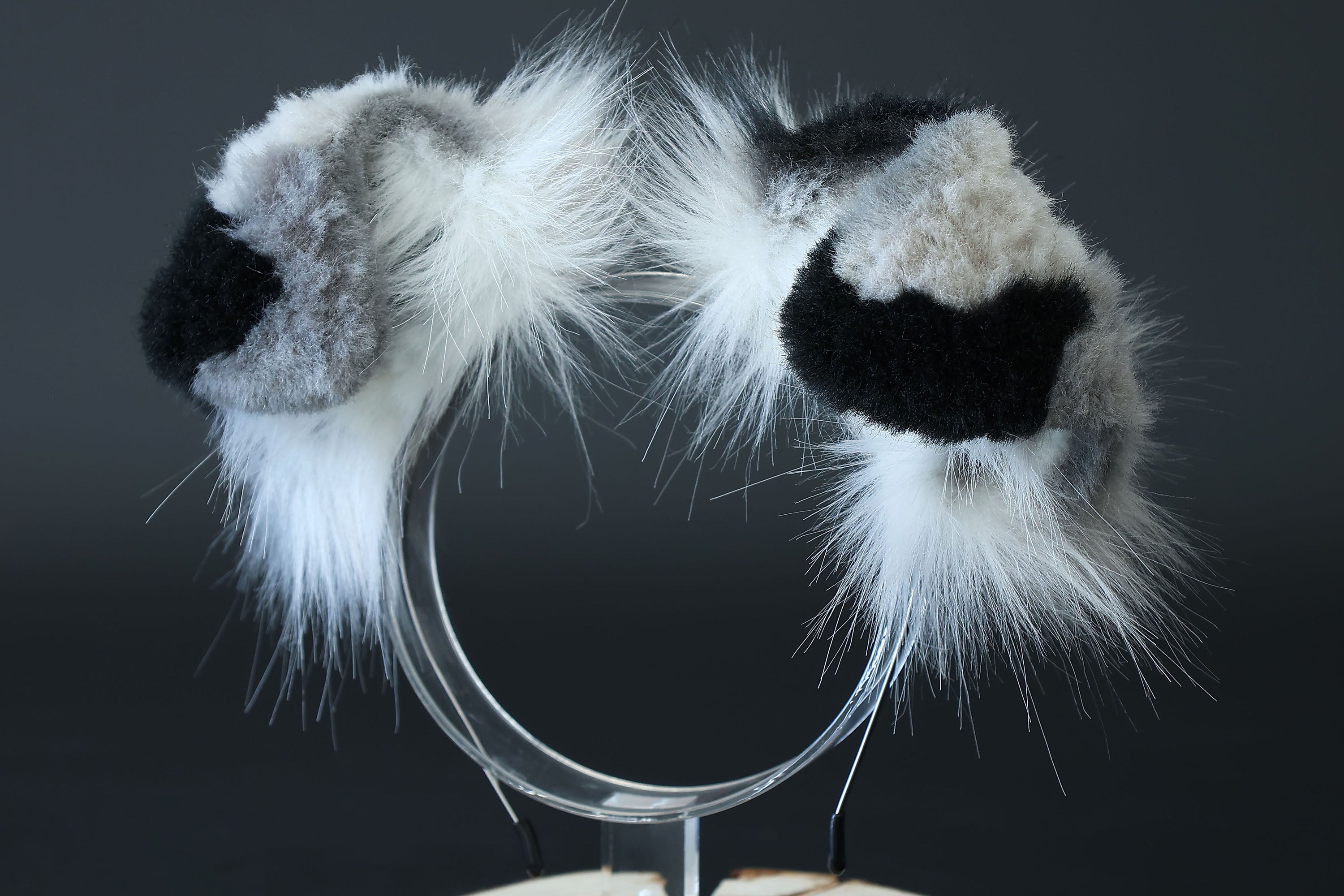 Calico Shepherd dog tail and ear gray black white faux fur Splicing Shiba Inu dog ear and tail butt plug anime cosplay therian puppy ear and tail dog kemonomimi
