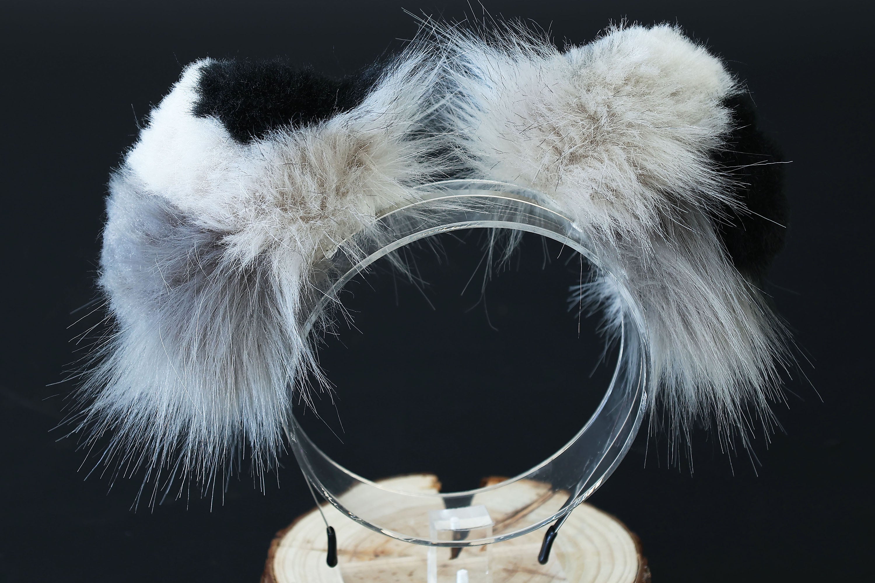 Calico Shepherd dog tail and ear gray black white faux fur Splicing Shiba Inu dog ear and tail butt plug anime cosplay therian puppy ear and tail dog kemonomimi