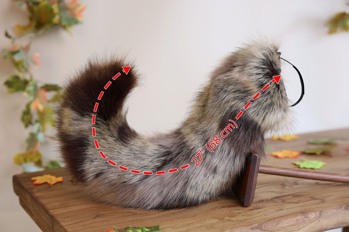 Calico hyper motion puppy tail sleeve and ears faux fur dog sleeves for silicone base - super motion tail covers - therian puppy kemonomimi
