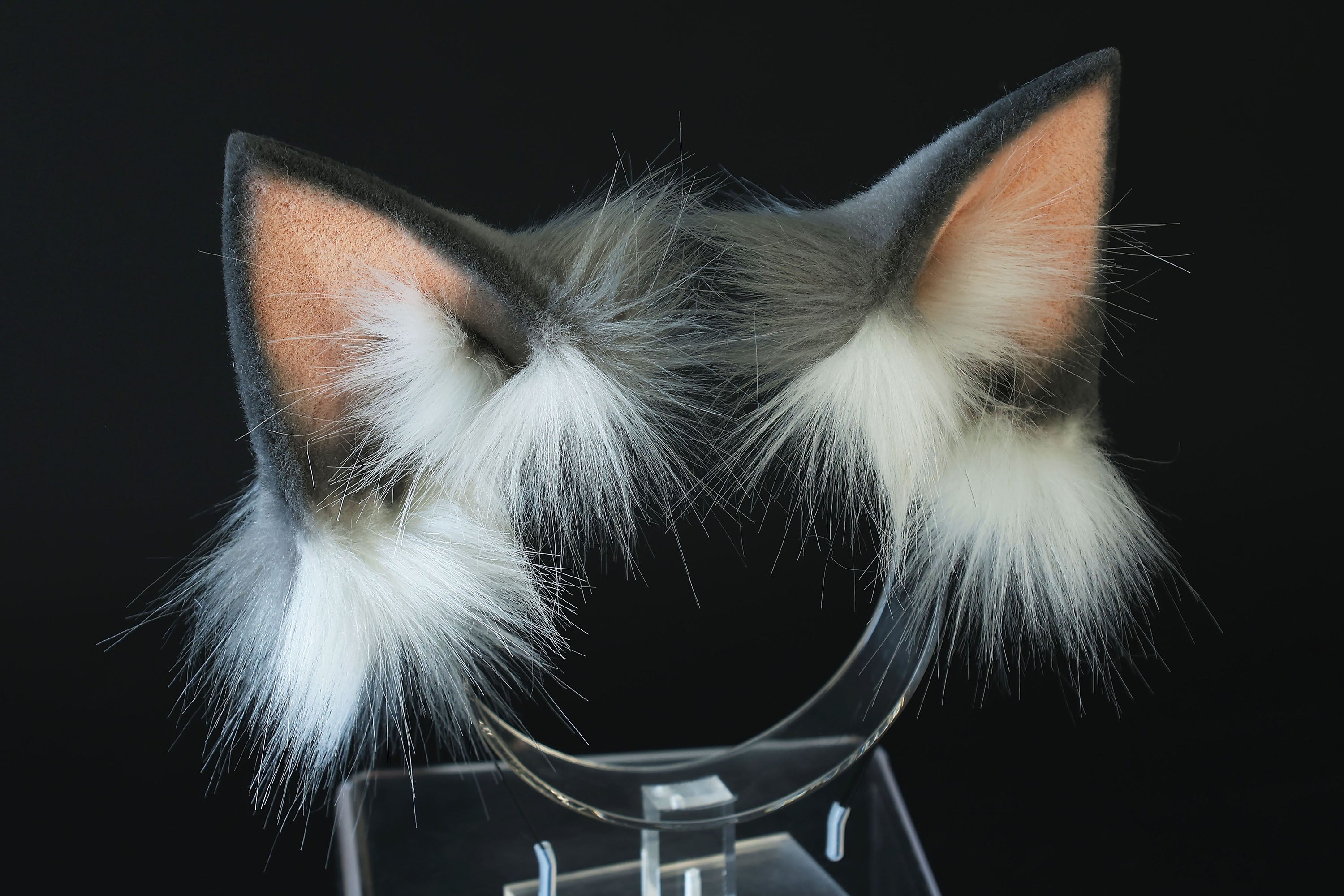 Cheshire cat ear and tail - Alice In Wonderland turquoise stripes cheshire cat tail butt plug and ear cheshire cat cosplay therian kitten kemonomimi