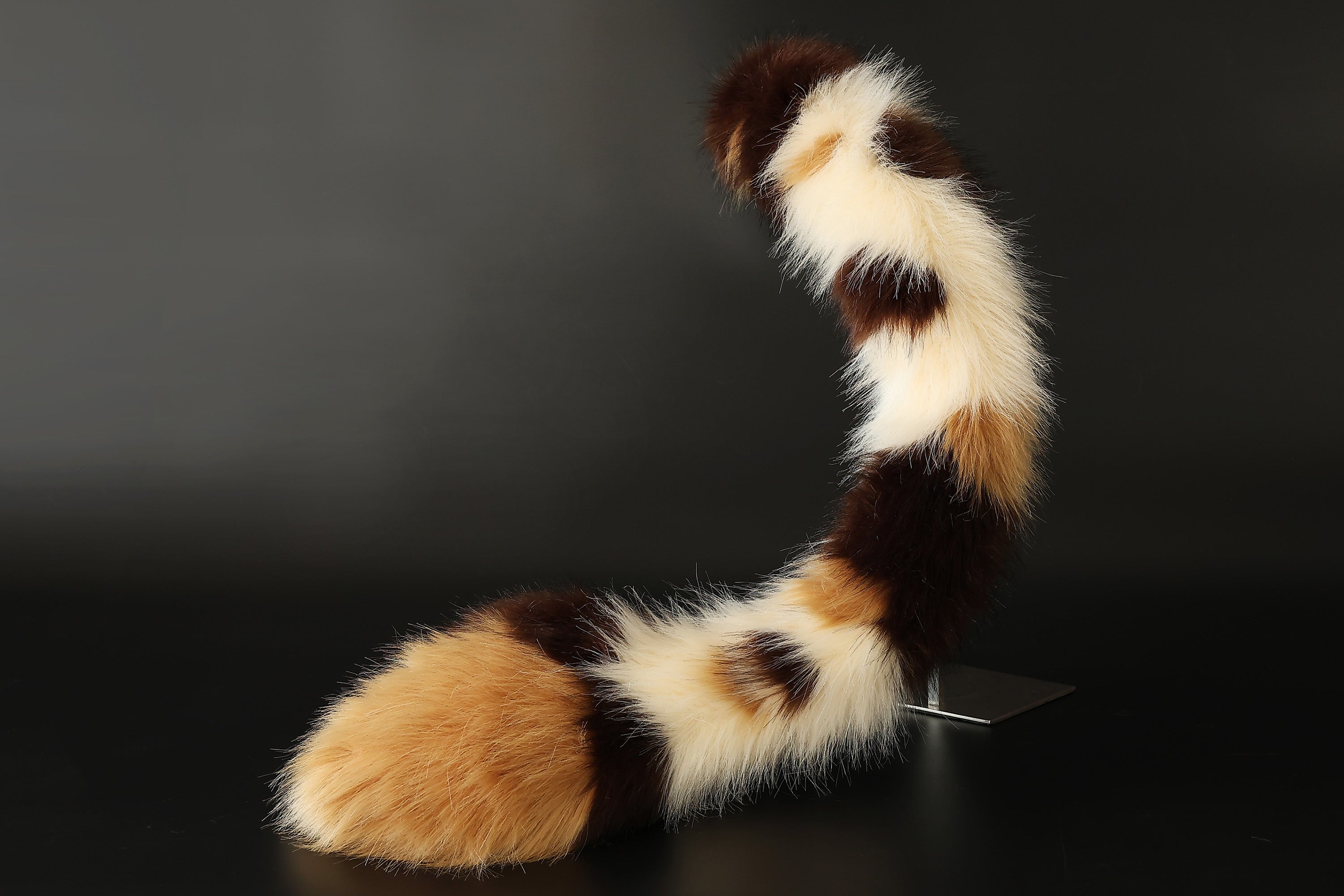 Faux fur calico cat ears and tail butt plug curved puppy tail and ears wolf tail and ears fox ears and tail set anime cosplay role play