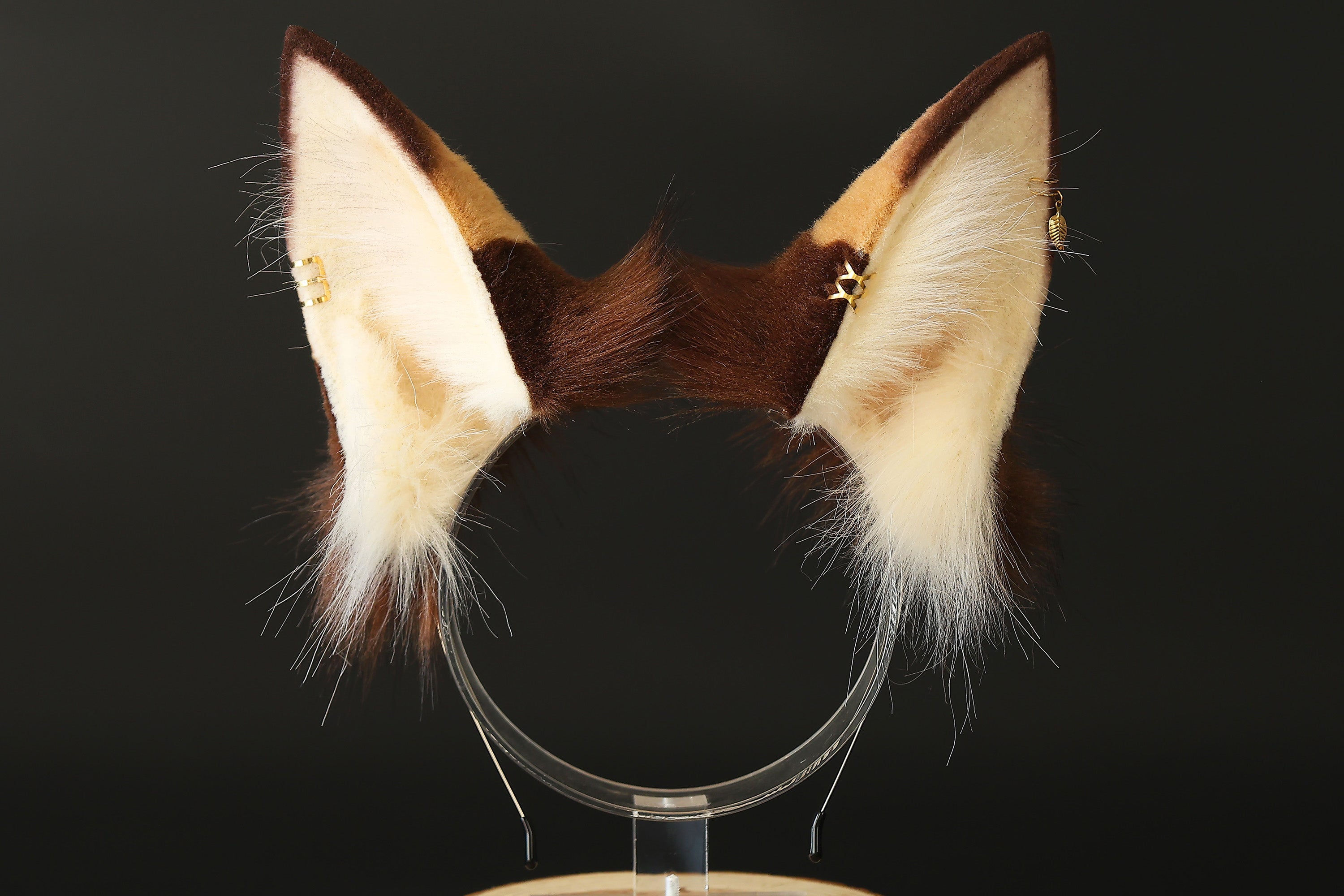 Faux fur calico cat ears and tail butt plug curved puppy tail and ears wolf tail and ears fox ears and tail set anime cosplay role play