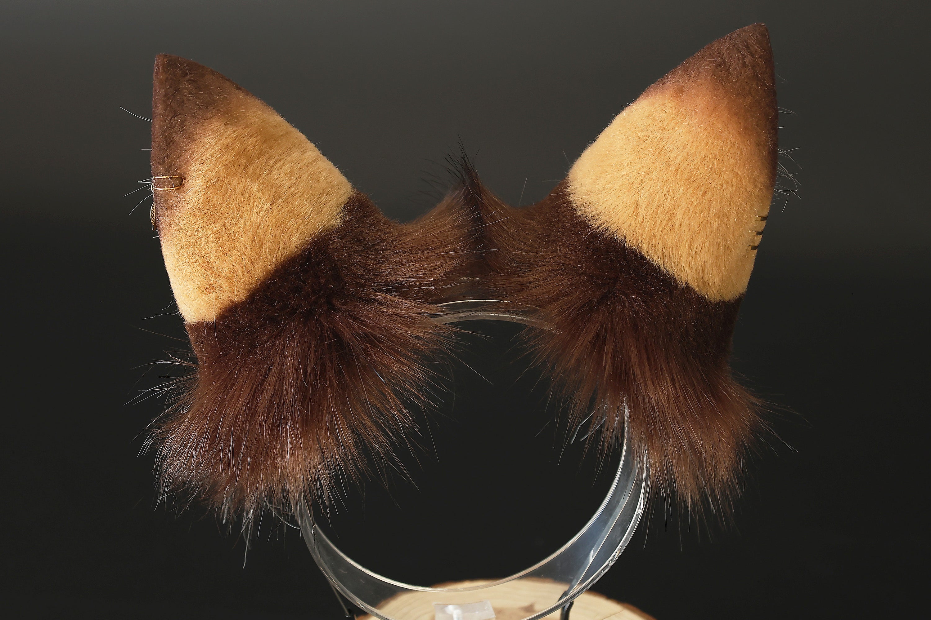 Faux fur calico cat ears and tail butt plug curved puppy tail and ears wolf tail and ears fox ears and tail set anime cosplay role play