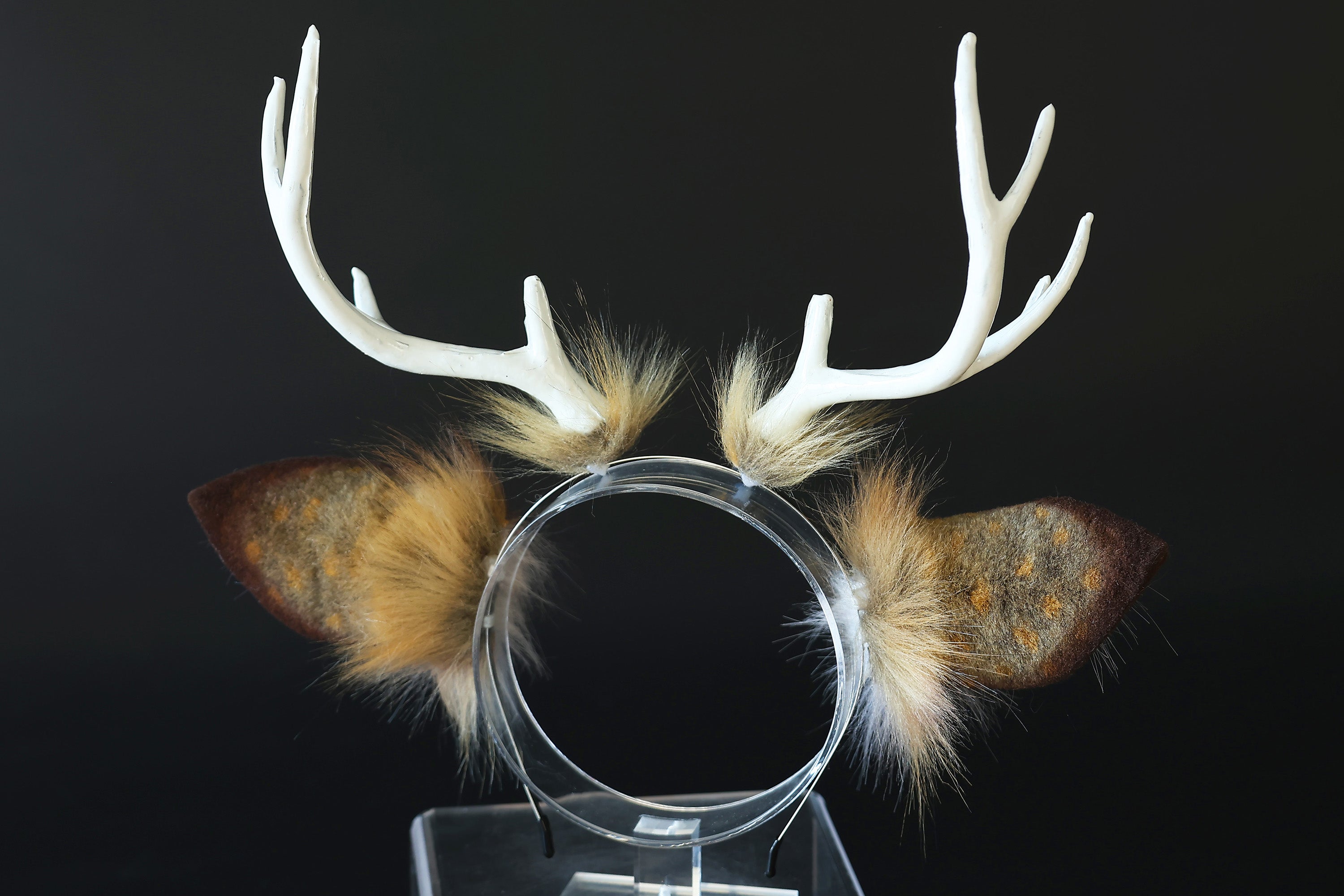 Faux fur deer ears and tail butt plug deer kemonomimi deer cosplay brown deer ears with horns therian anime cosplay christmas gift birthday