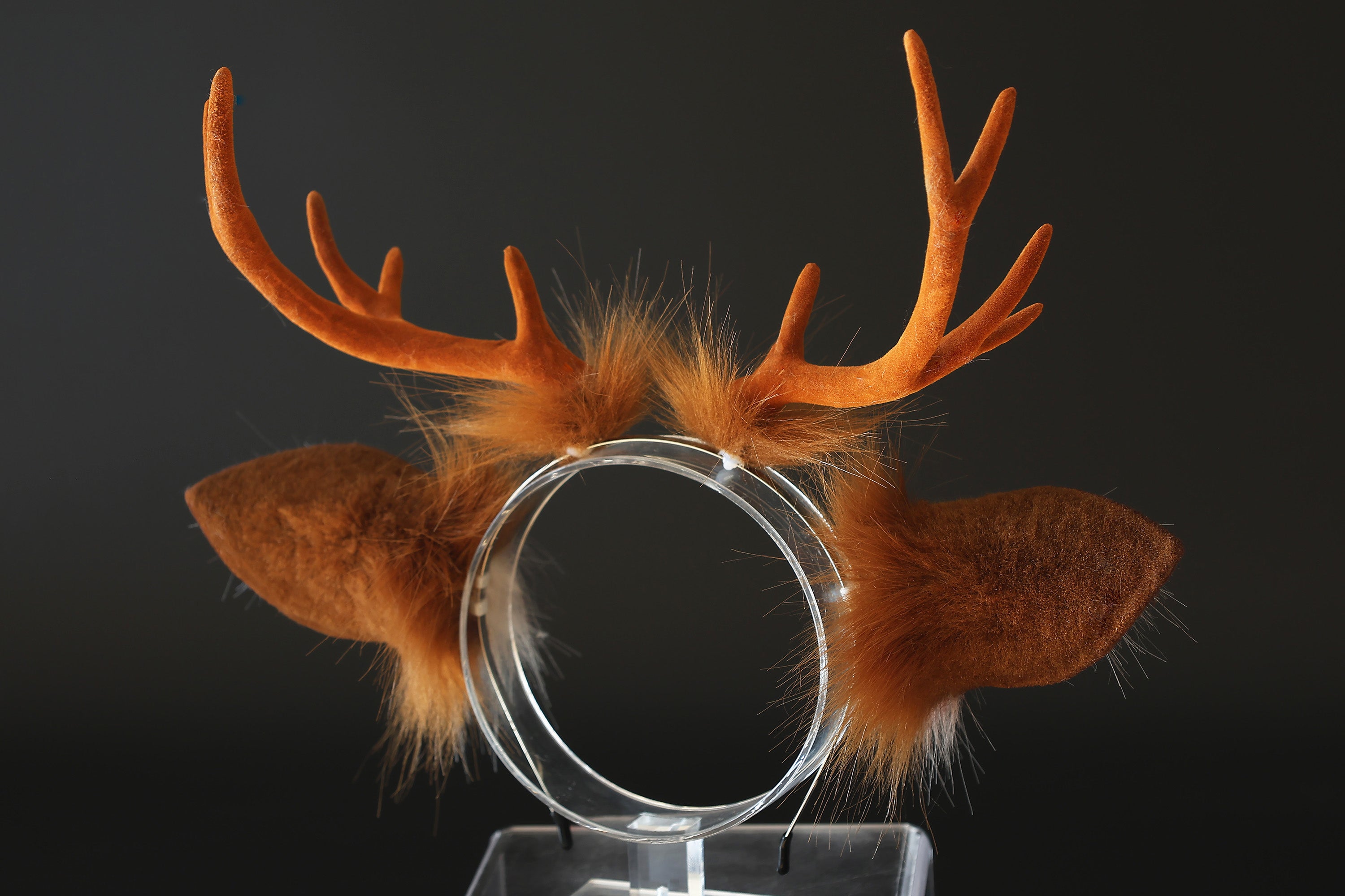 Faux fur deer ears and tail butt plug deer kemonomimi costume deer cosplay brown deer ears with horns therian anime cosplay christmas gift birthday