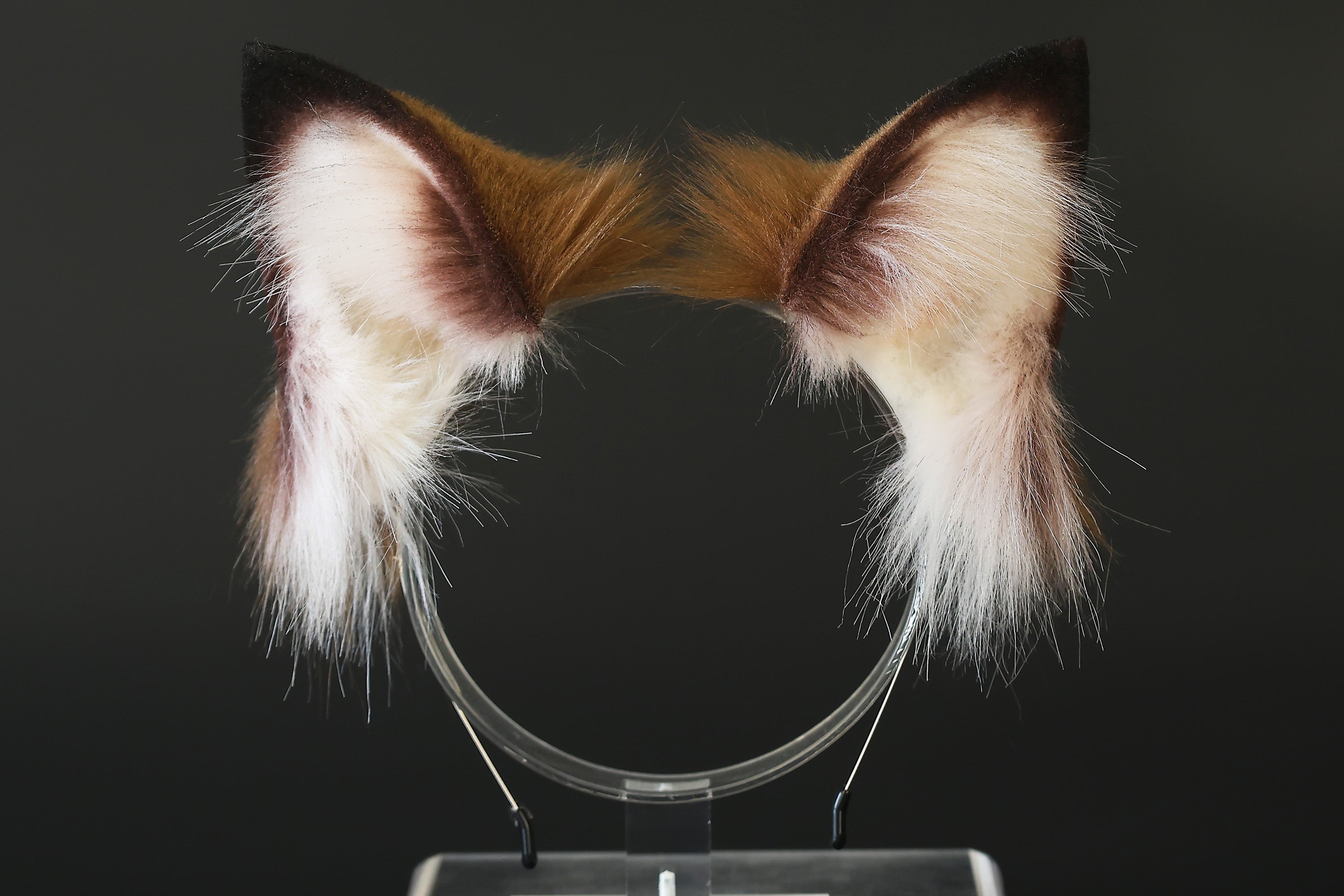 Faux fur ocelot cat ears and tail brown leopard cat tail and ears wildcat  tail and ear therian anime cosplay kitten ear and tail kemonomimi