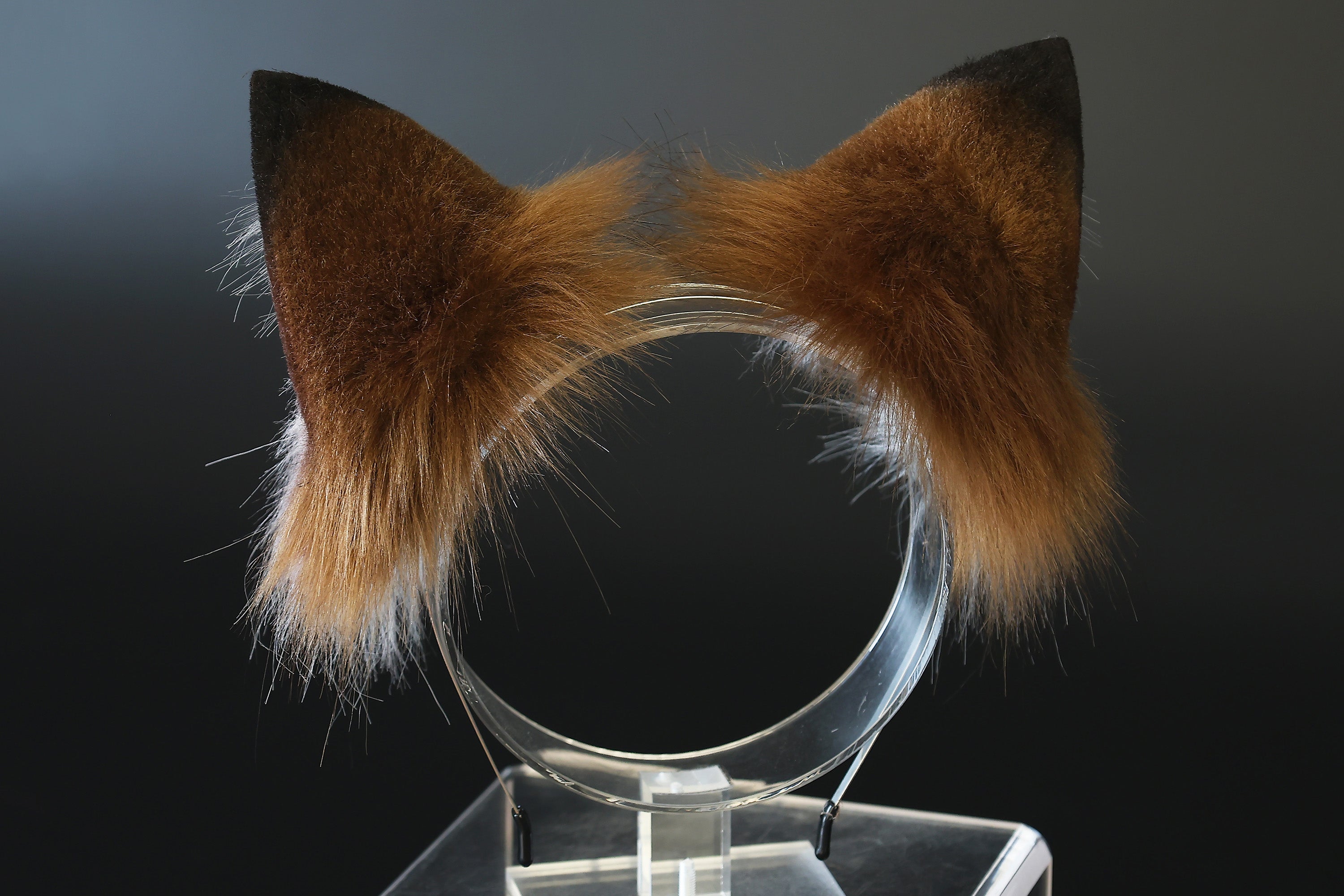 Faux fur ocelot cat ears and tail brown leopard cat tail and ears wildcat  tail and ear therian anime cosplay kitten ear and tail kemonomimi