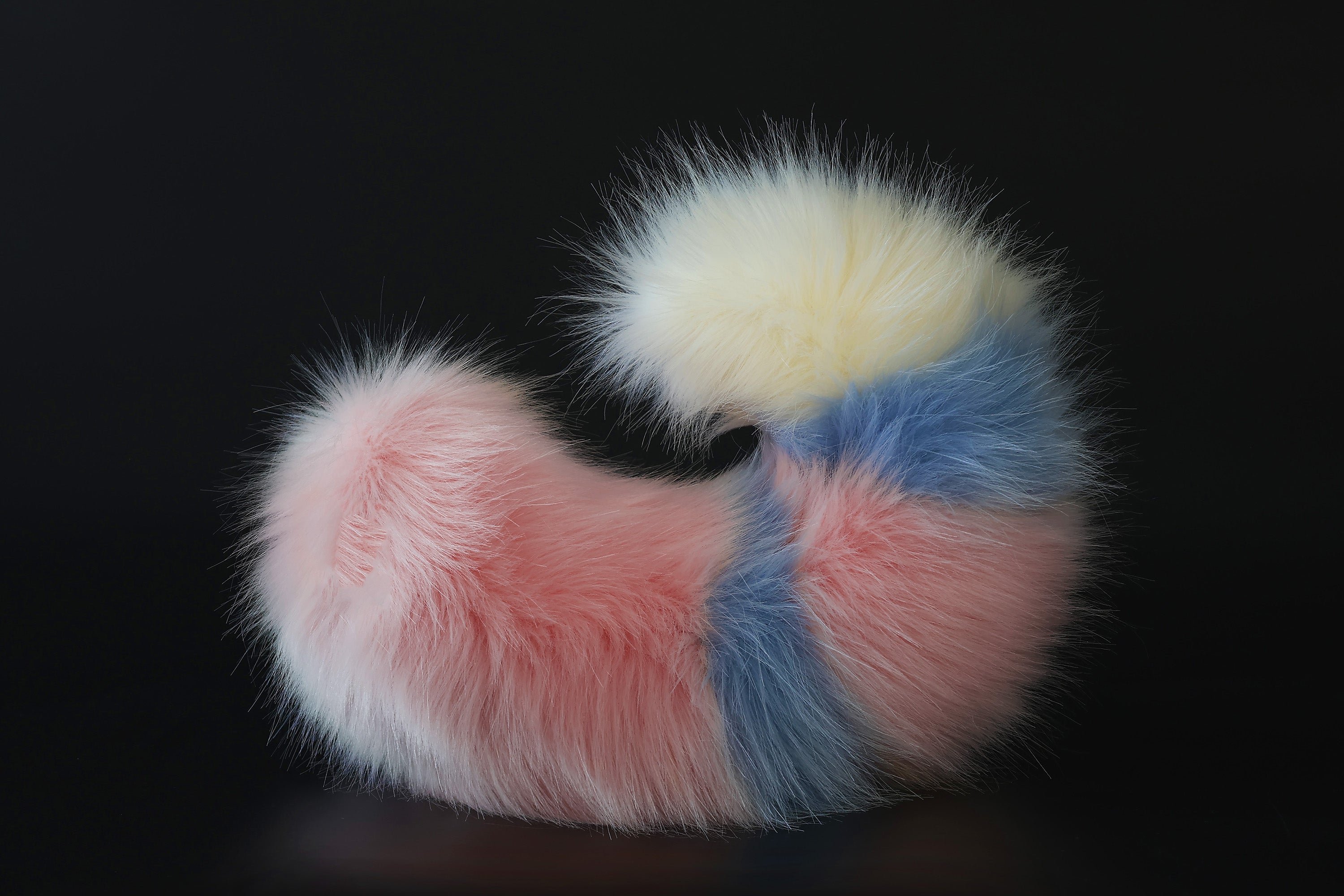 Faux fur pink blue shepherd dog tail and ear shiba Inu dog ear and tail anime cosplay therian puppy ear tail puppy girl kemonomimi puppy play
