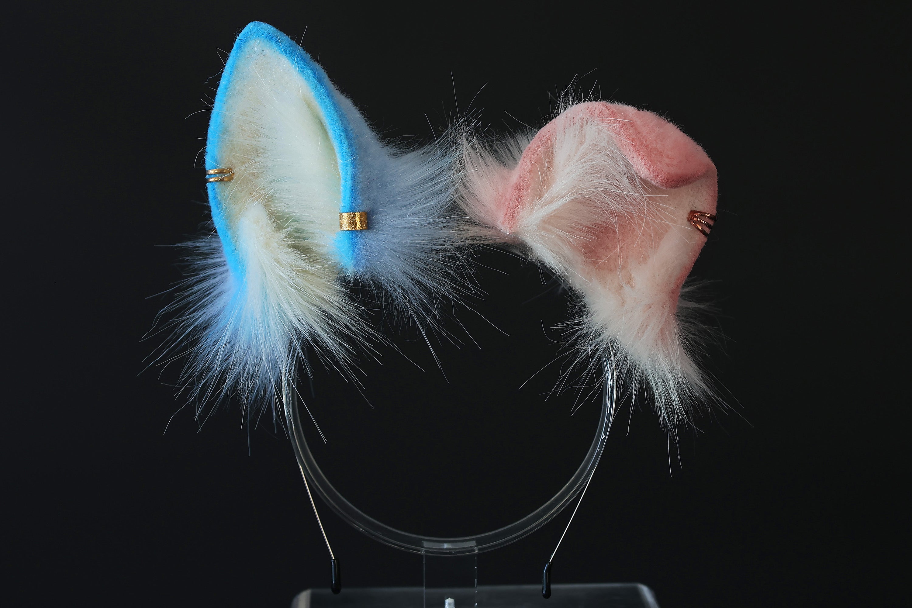 Faux fur pink blue shepherd dog tail and ear shiba Inu dog ear and tail anime cosplay therian puppy ear tail puppy girl kemonomimi puppy play