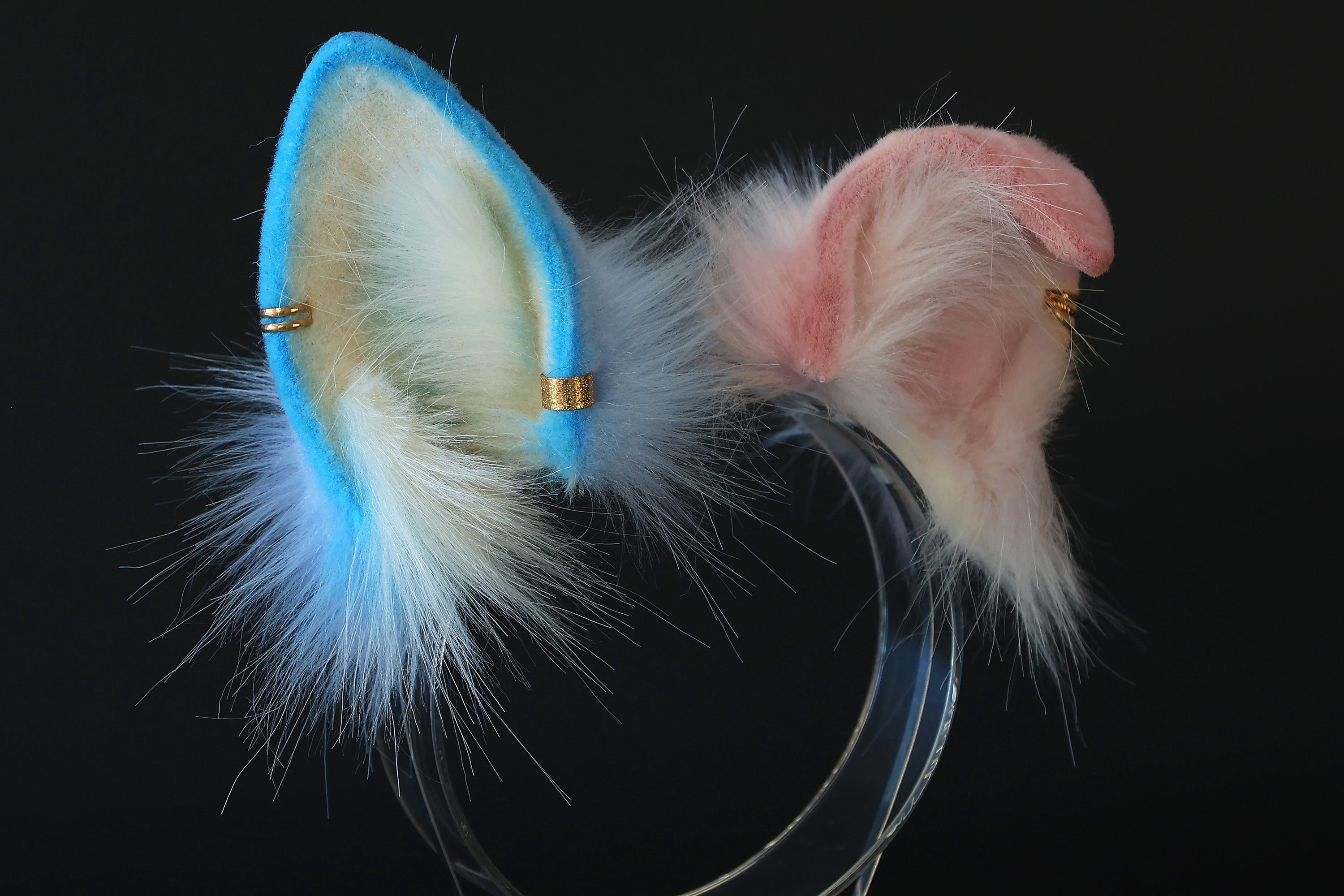 Faux fur pink blue shepherd dog tail and ear shiba Inu dog ear and tail anime cosplay therian puppy ear tail puppy girl kemonomimi puppy play