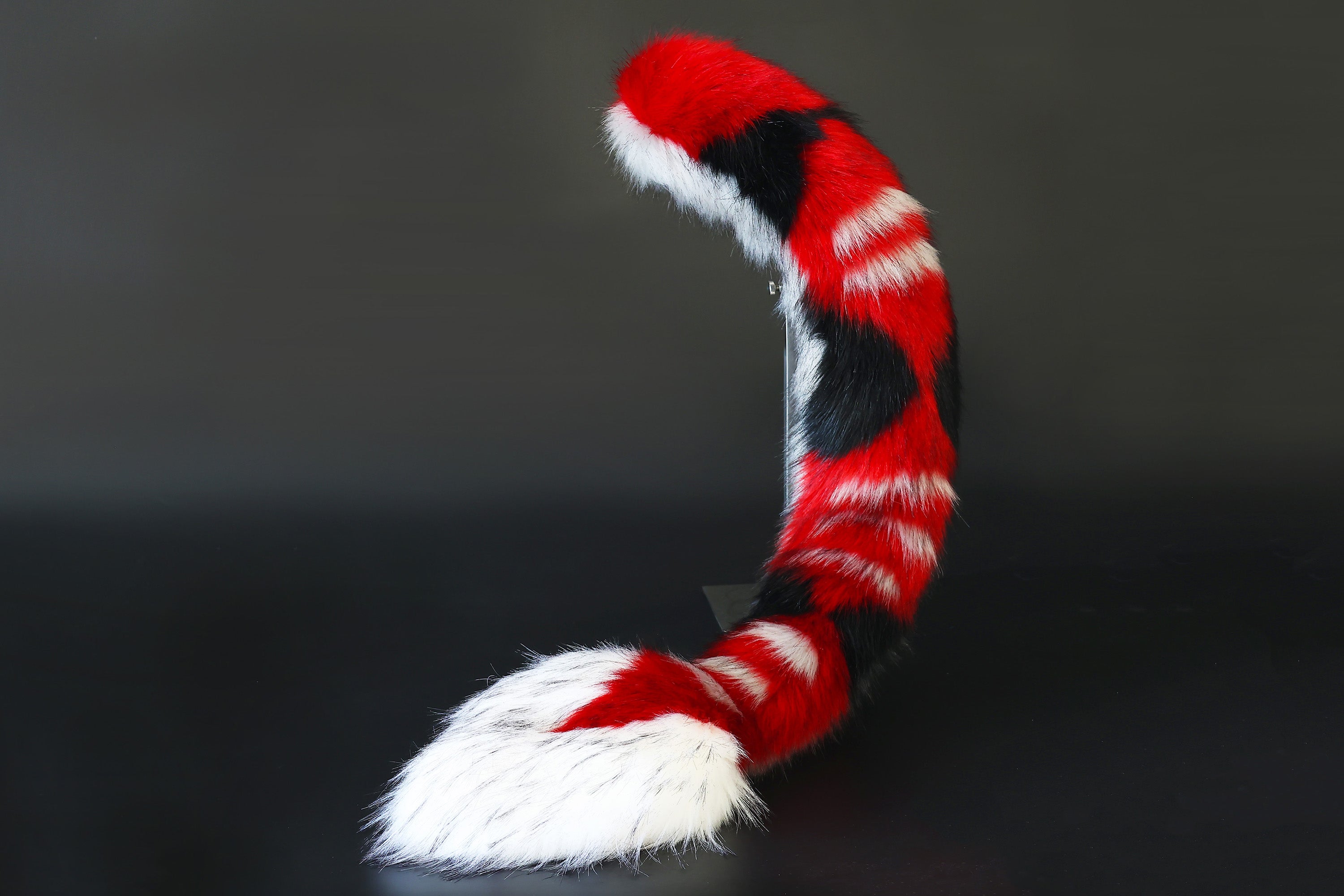 Faux fur red dragon tail and ear anime cosplay fluffy tipped dragon wirin wickerbeast fursuit tail ear furry tail lolita kemonomimi therian
