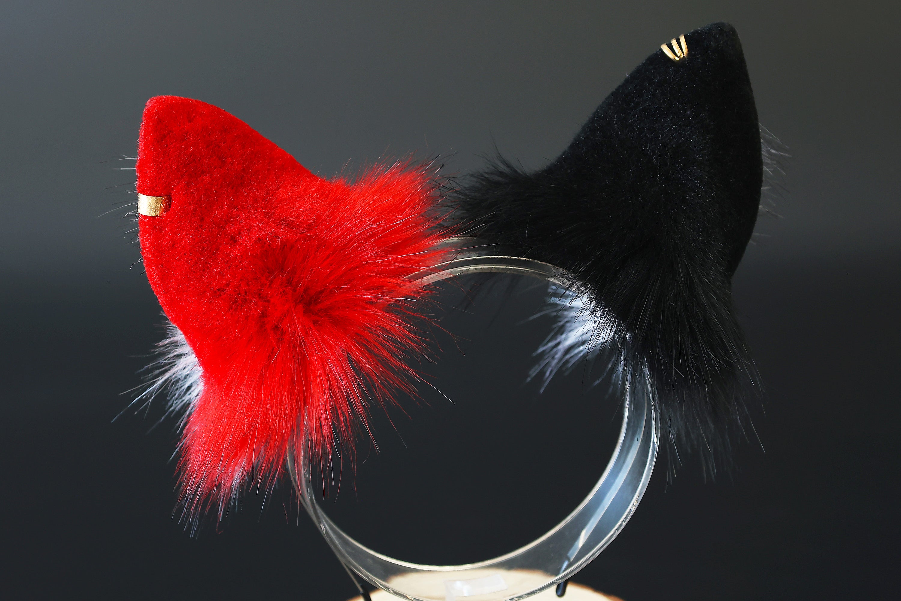 Faux fur red dragon tail and ear anime cosplay fluffy tipped dragon wirin wickerbeast fursuit tail ear furry tail lolita kemonomimi therian