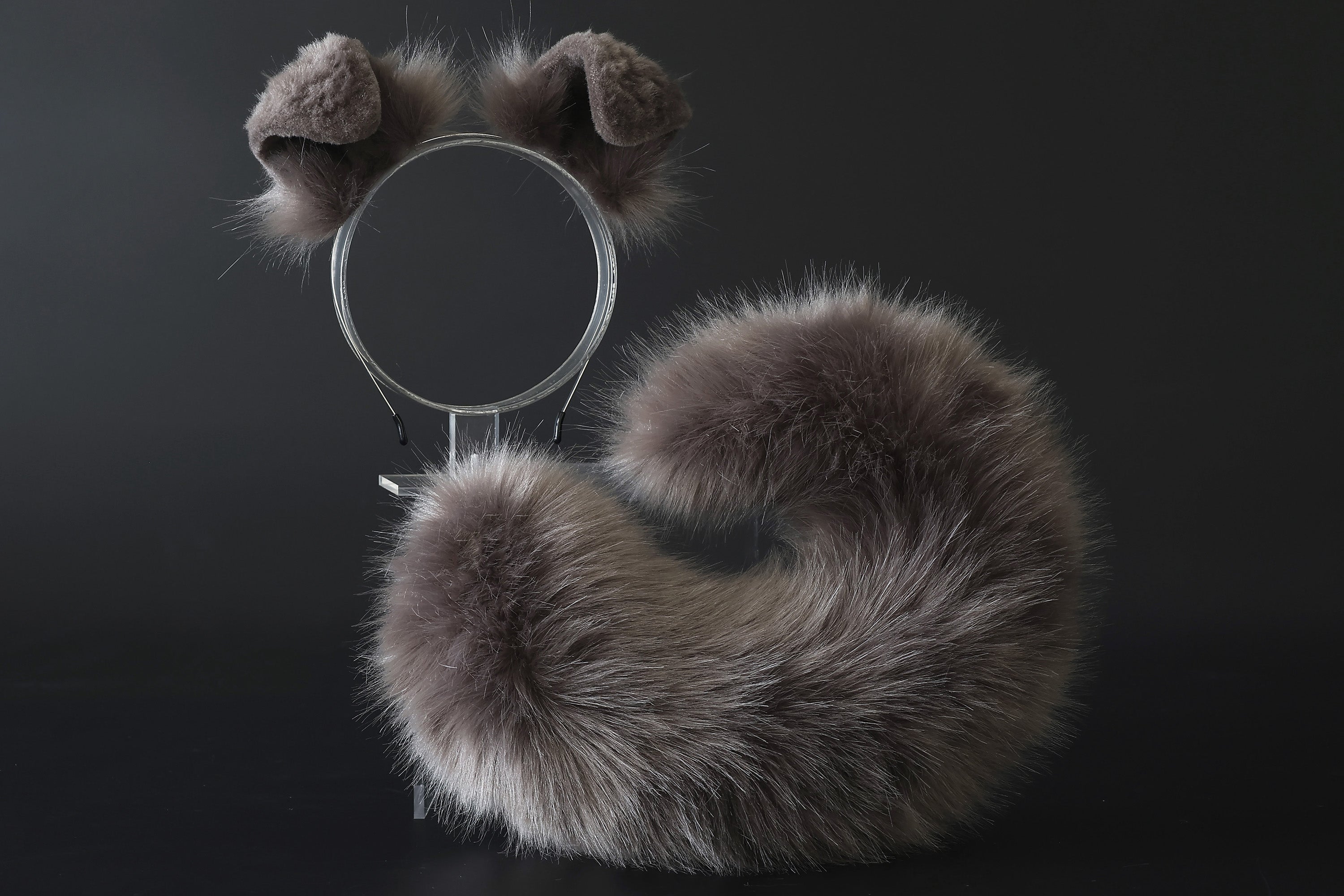 Faux fur shepherd dog tail and ear set Shiba Inu dog ear and tail butt plug dog furry anime cosplay girl therian puppy ear and tail puppy boy kemonomimi