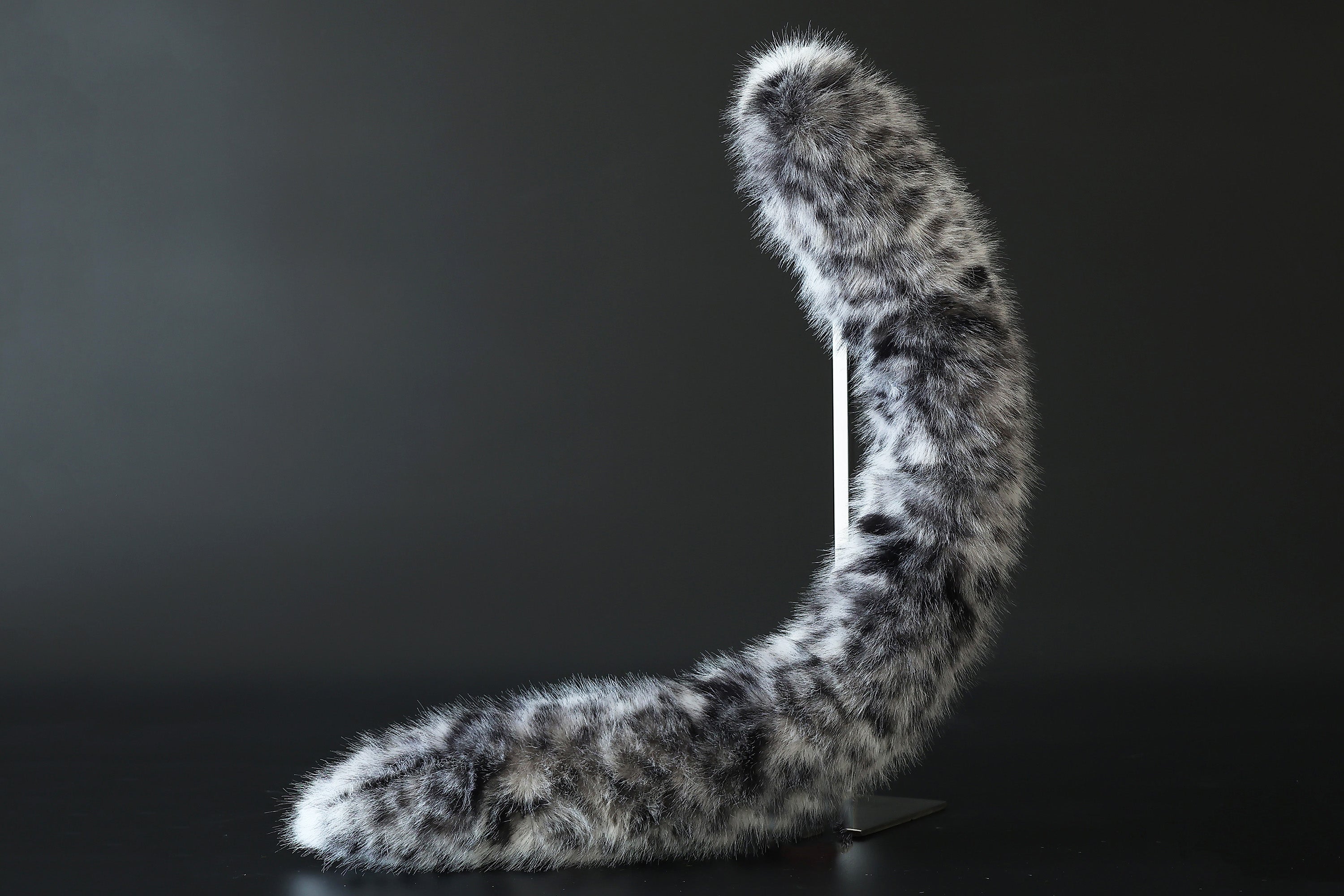 Faux fur snow leopard ear and tail butt plug set role play snow leopard cosplay ear and tail therian spotted leopard kemonomimi christmas gift furry