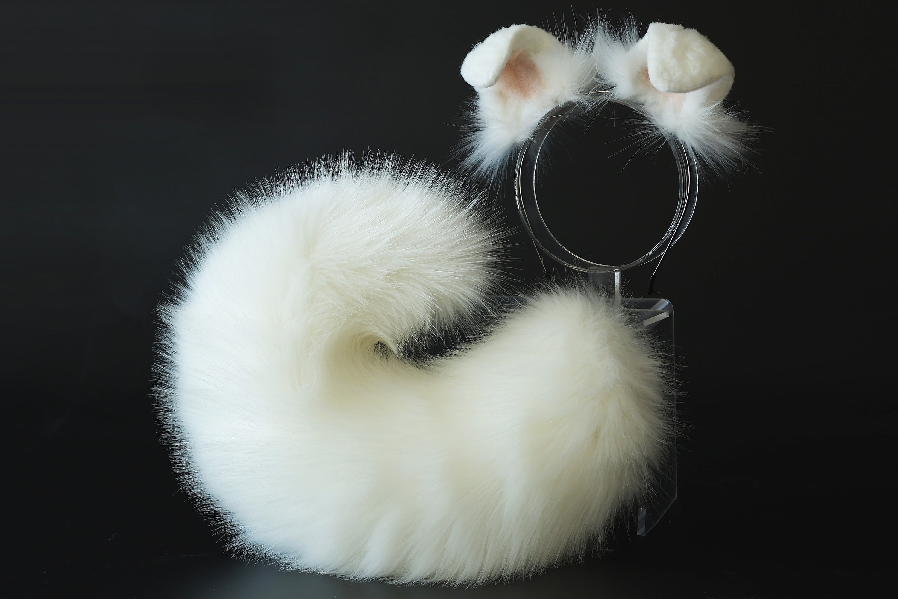 White puppy ear and tail plug set kemonomimi Shepherd dog ear and tail plug set Shiba Inu dog ear and tail butt plug set cosplay petplay puppy play dog therian