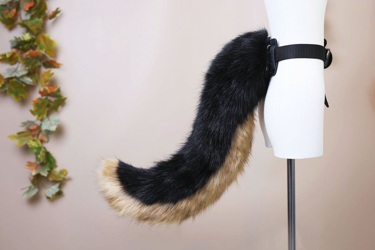 Faux fur german shepherd dog tail sleeve and ears puppy sleeves for hyper motion silicone base super motion tail covers kemonomimi therian