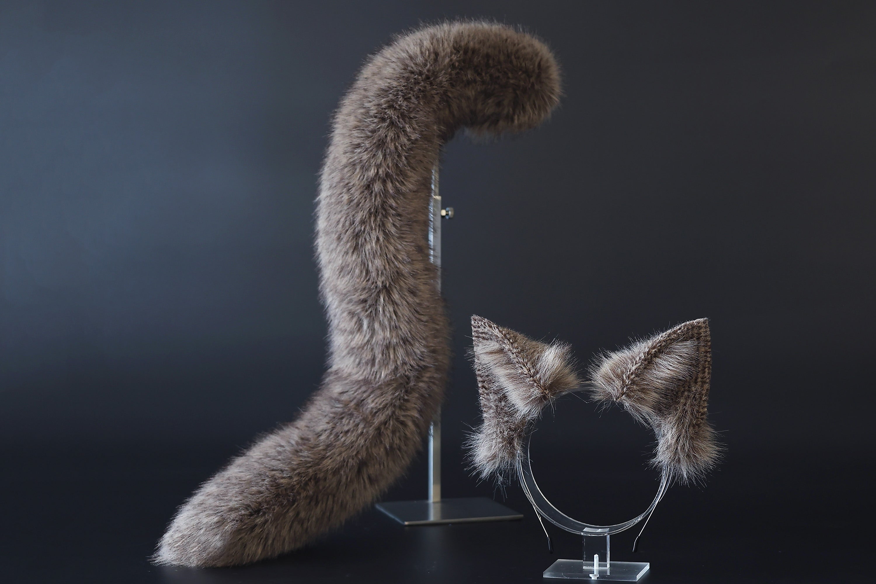 Fox tail butt plug and ear set realistic faux fur wolf ear and tail anime cosplay therian cat ear and tail kitten ears and tail kemonomimi furry