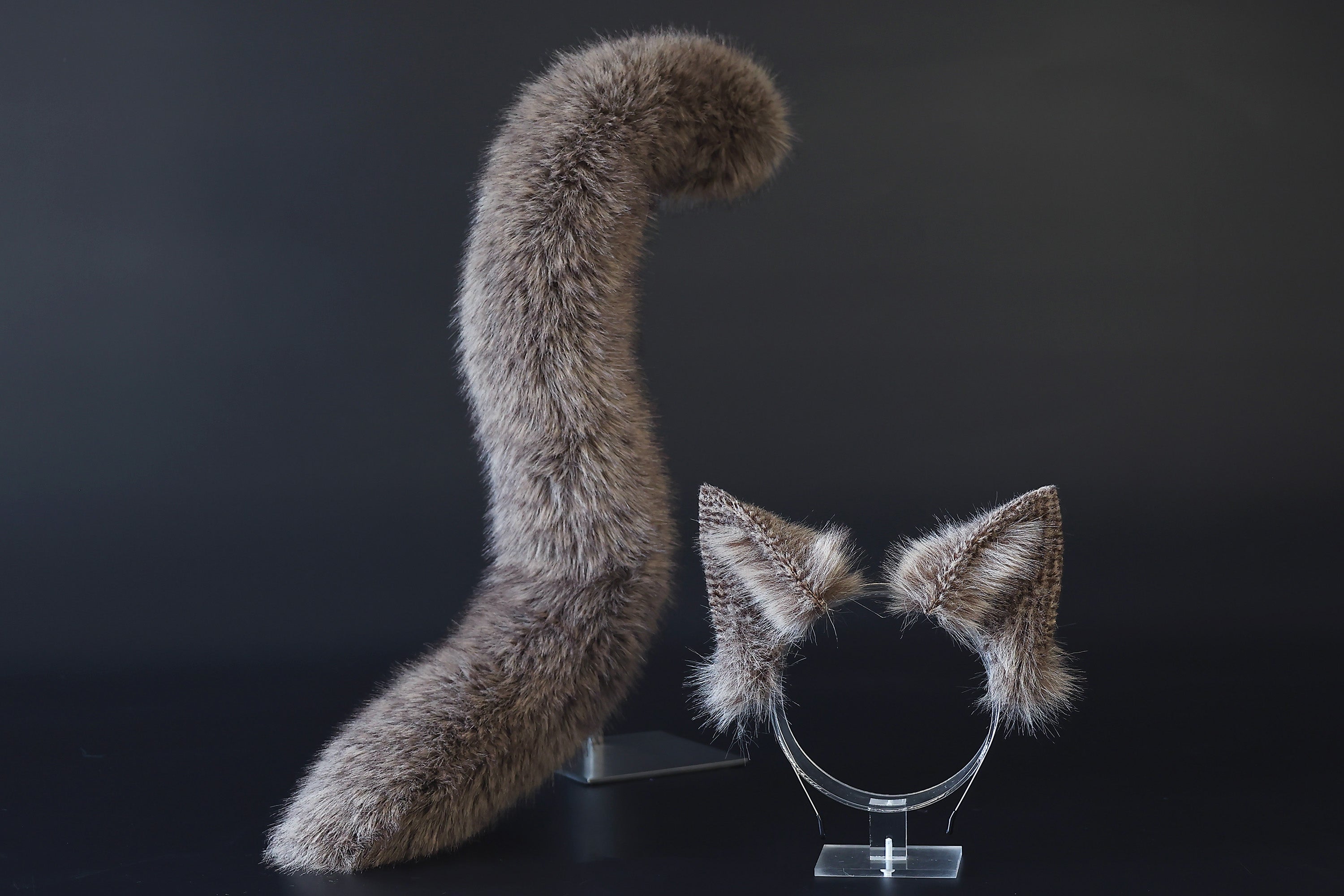 Fox tail butt plug and ear set realistic faux fur wolf ear and tail anime cosplay therian cat ear and tail kitten ears and tail kemonomimi furry