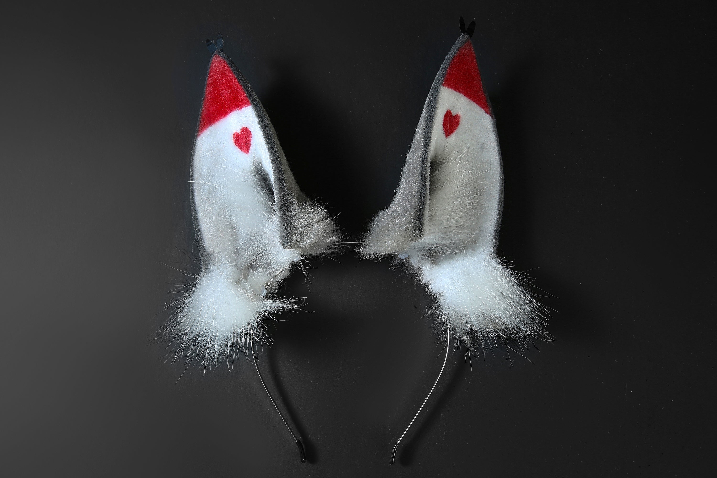 Husk Ears Husk tail Hazbin Hotel Cosplay Ears - Husk Tail Cosplay - Faux Fur Hazbin Hotel Husk Ears and Tail - Husker Ears and Tug Tail Gray