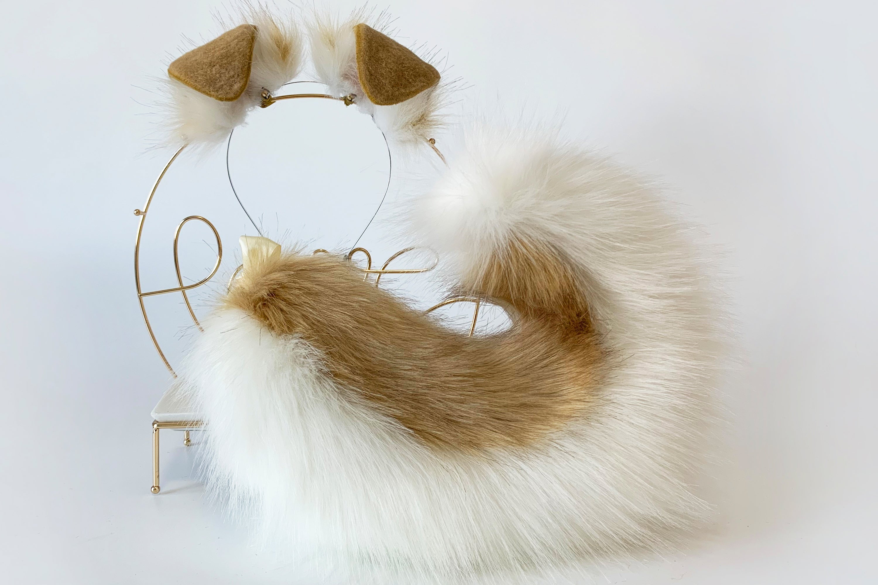 Blonde puppy ear and tail plug set kemonomimi Shepherd dog ear and tai Aliriga Blonde puppy ear and tail plug set kemonomimi Shepherd dog ear and tai Aliriga
