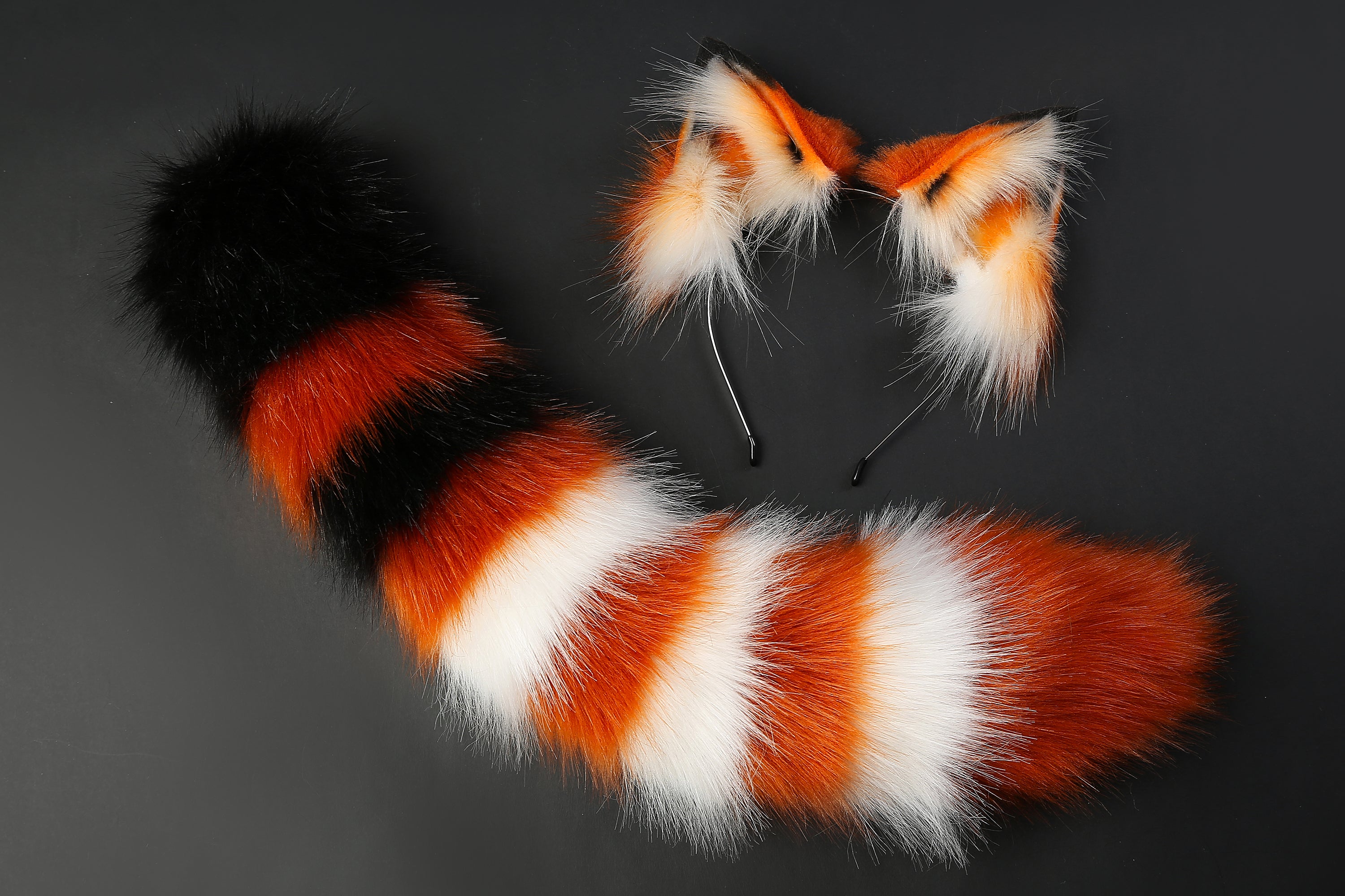 faux fur cat ear and tail plug set fox ear and tail plug set petplay ear and tail butt plug wolf ear and tail cosplay - kittenplay -mature