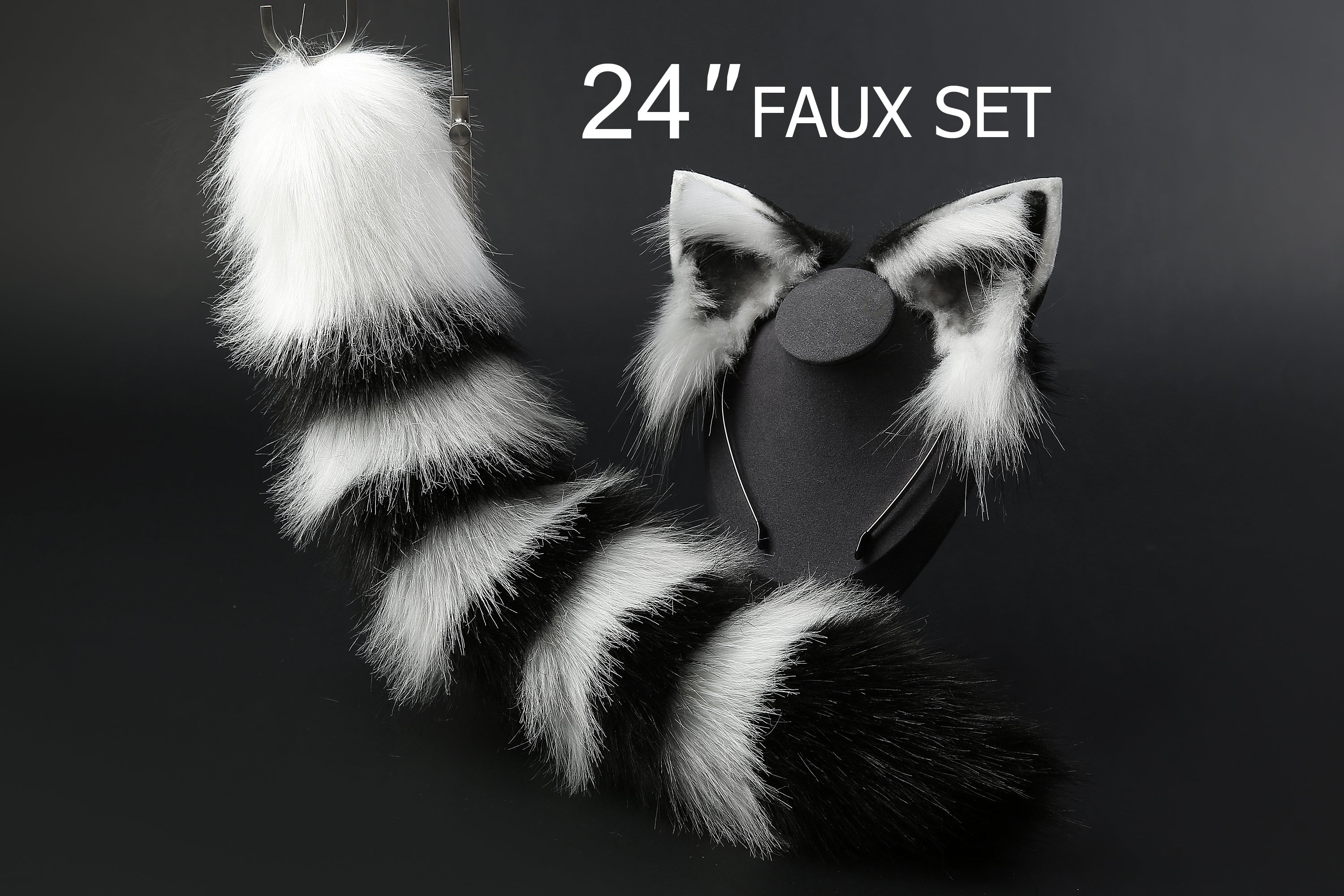 faux fur fox ear and tail plug set wolf ear and tail plug set petplay ear and tail butt plug cat ear and tail cosplay - kittenplay -mature