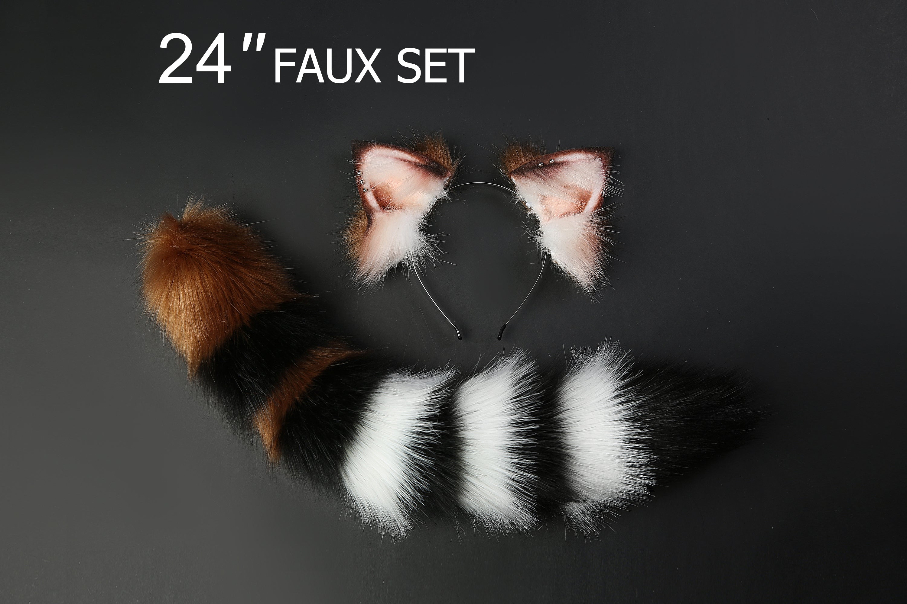 faux fur fox ear and tail plug set wolf ear and tail plug set petplay ear and tail butt plug cat ear and tail cosplay - kittenplay -mature