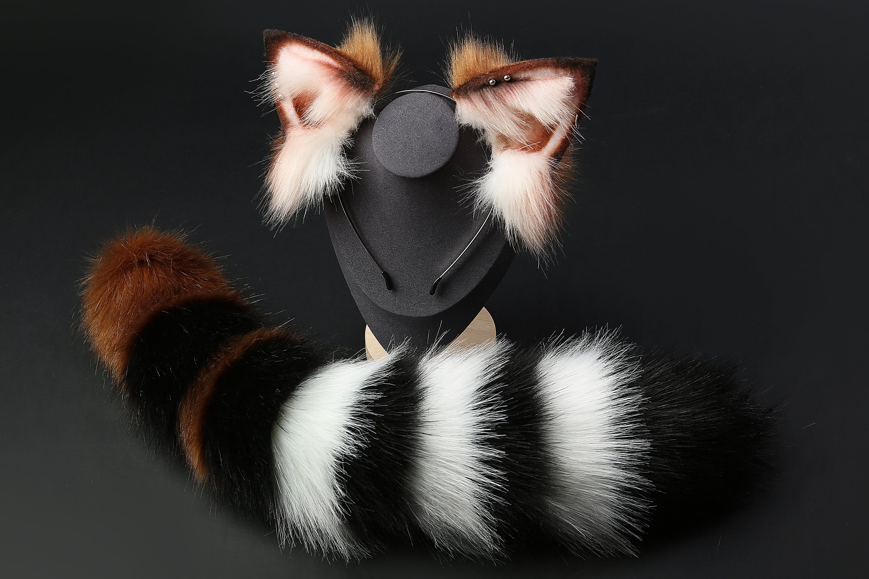 faux fur fox ear and tail plug set wolf ear and tail plug set petplay ear and tail butt plug cat ear and tail cosplay - kittenplay -mature