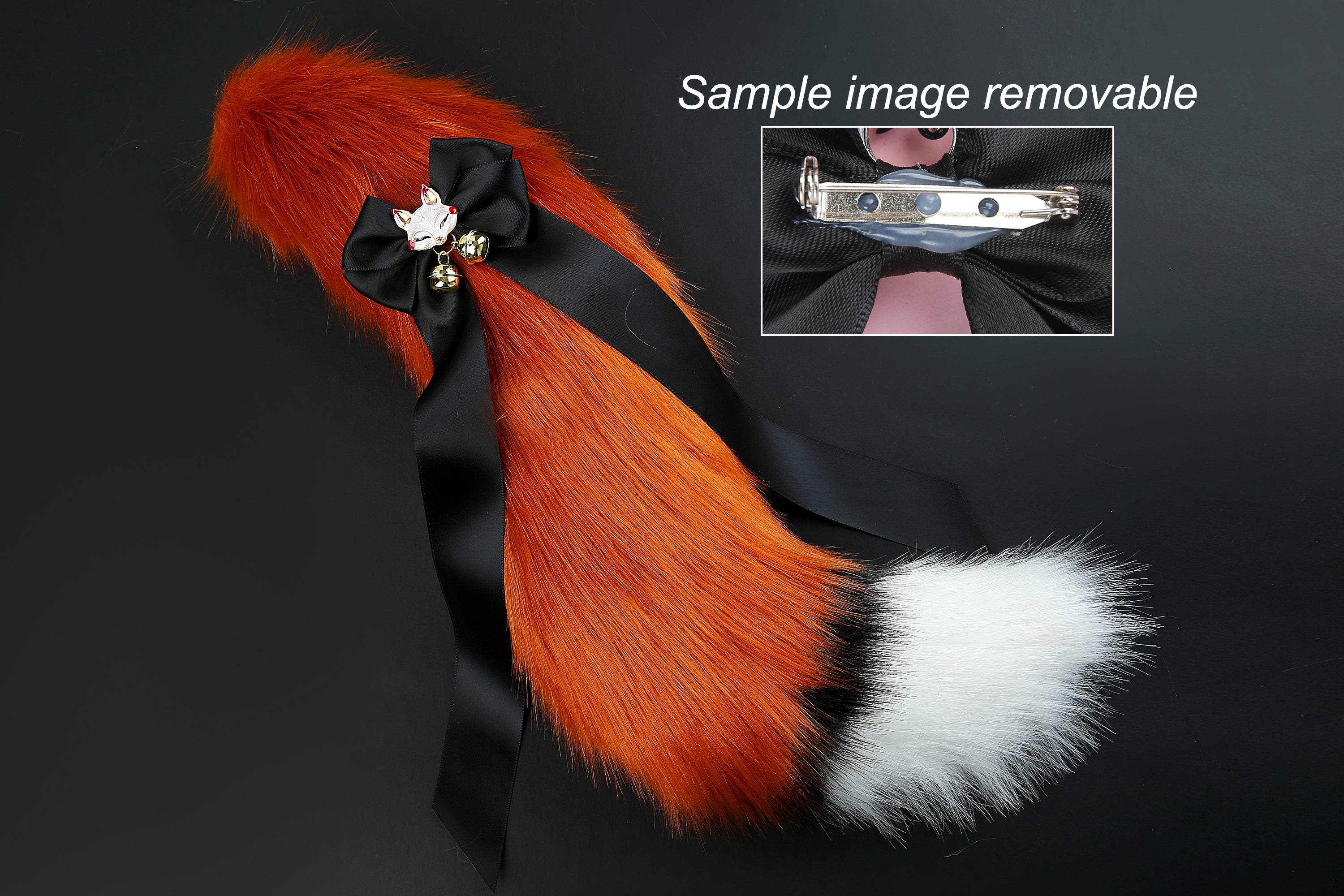 faux fur red fox tail plug and ear wolf tail buttplug and ear kitten ear and tail plug set curved tail and ear plug cosplay -mature