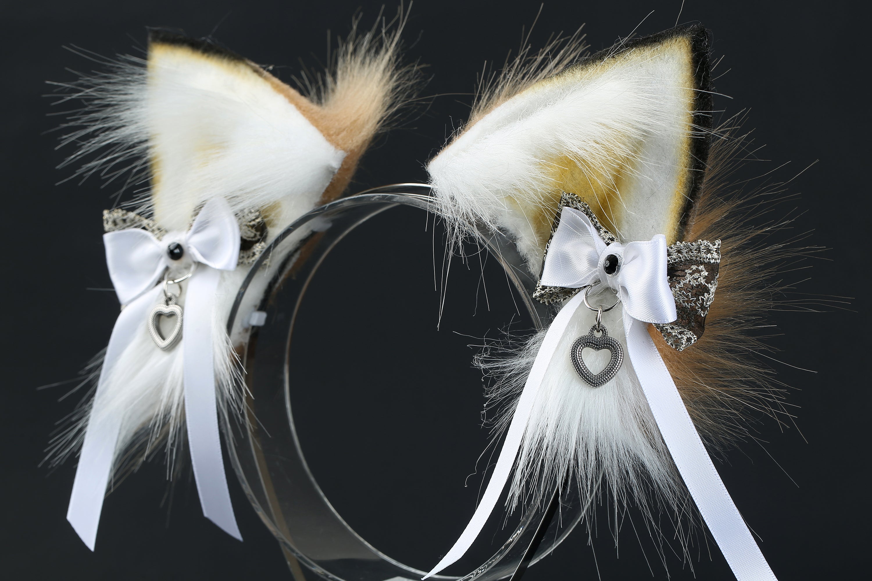 faux fur fox tail plug and ear wolf tail buttplug and ear kitten ear and tail plug set curved tail and ear plug cosplay -mature