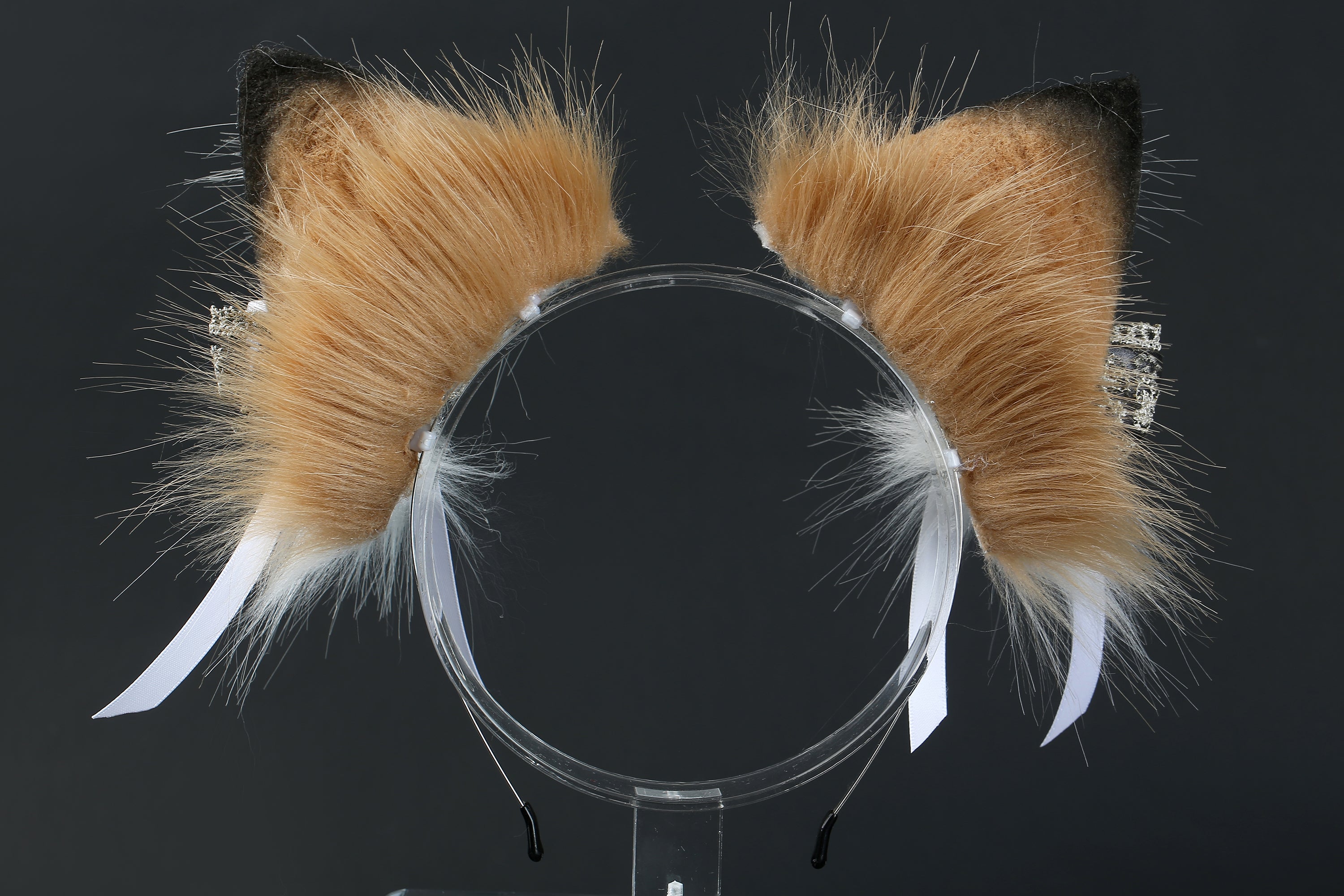 faux fur fox tail plug and ear wolf tail buttplug and ear kitten ear and tail plug set curved tail and ear plug cosplay -mature