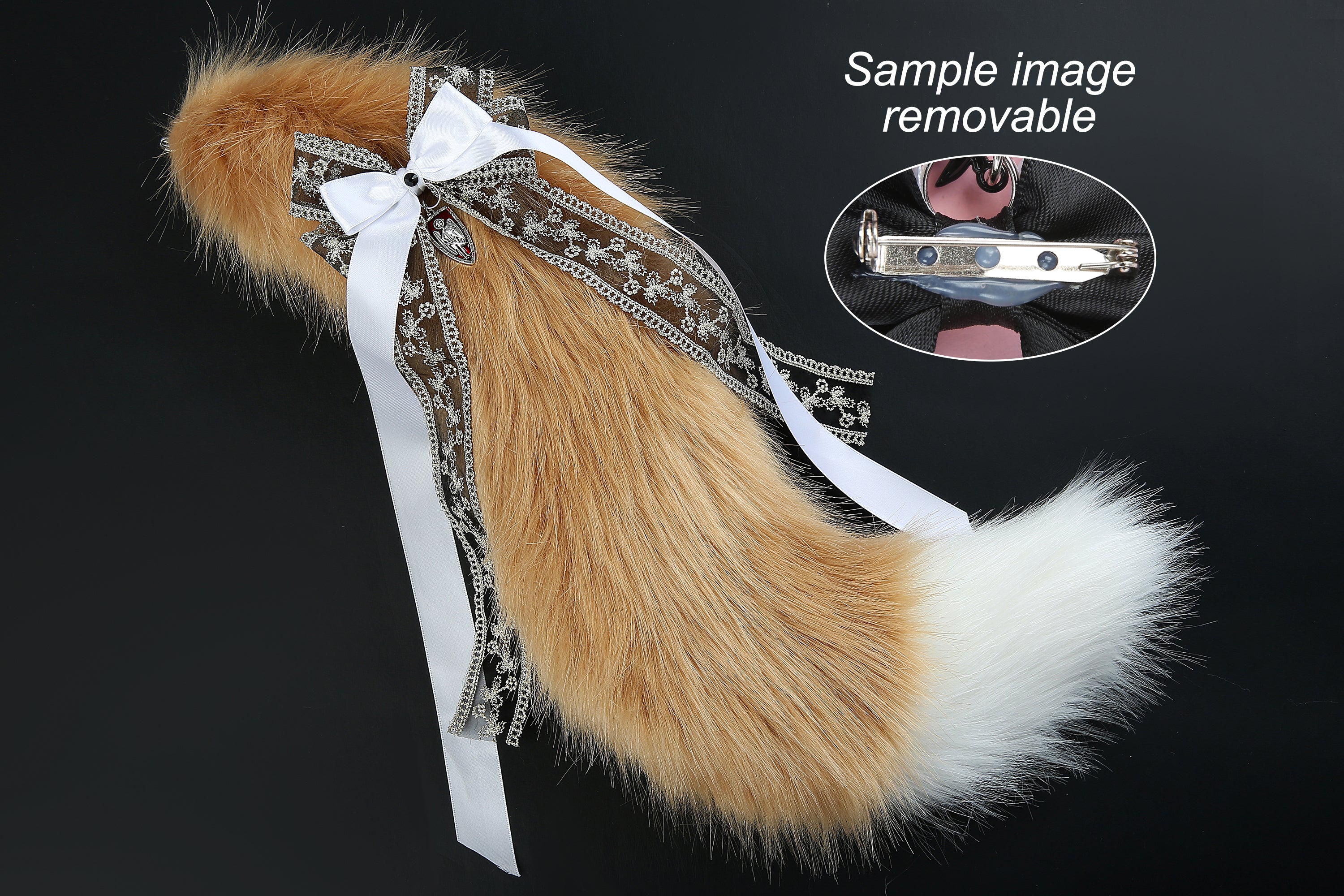 faux fur fox tail plug and ear wolf tail buttplug and ear kitten ear and tail plug set curved tail and ear plug cosplay -mature