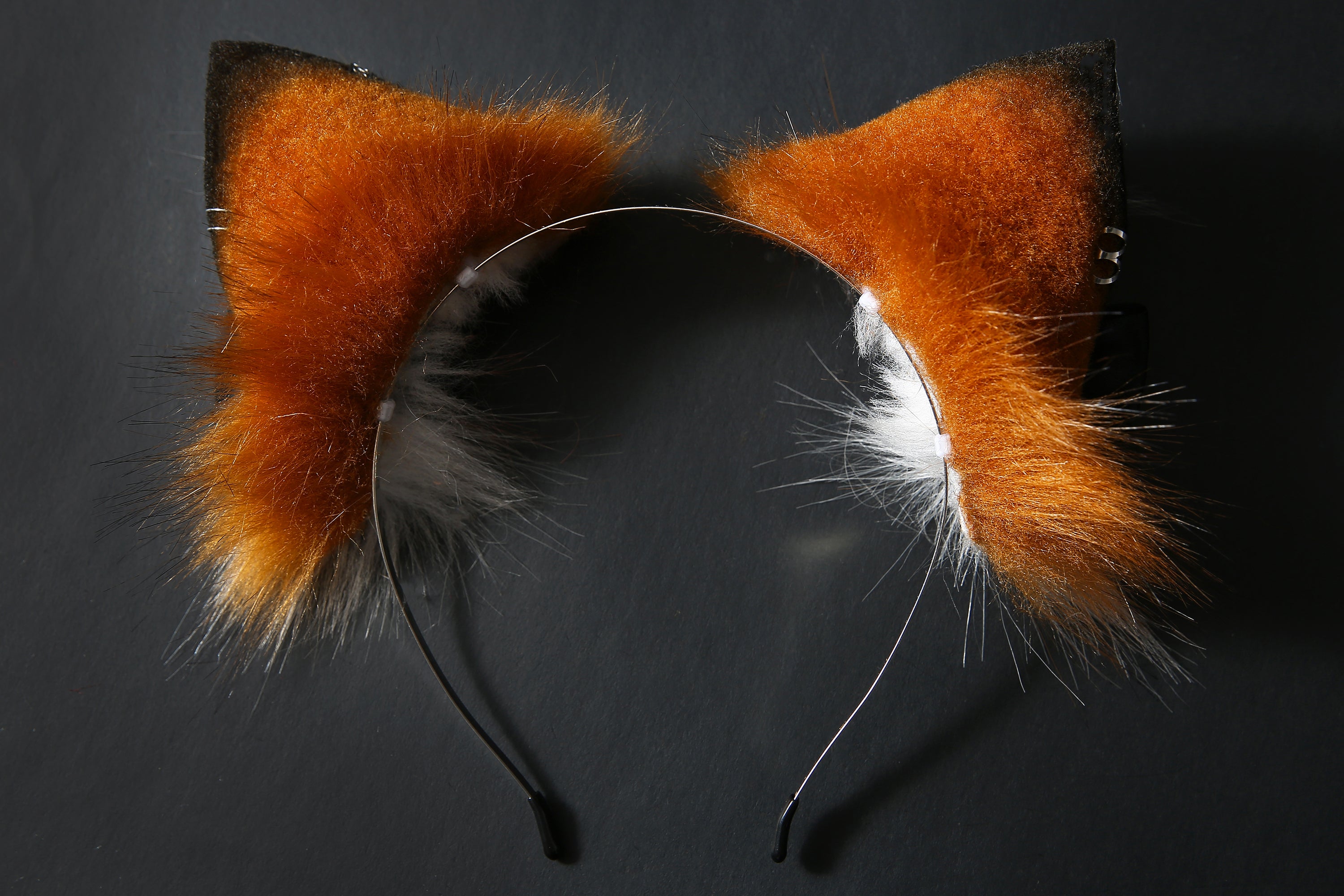 faux fur red fox tail plug and ear wolf tail buttplug and ear kitten ear and tail plug set curved tail and ear plug cosplay -mature