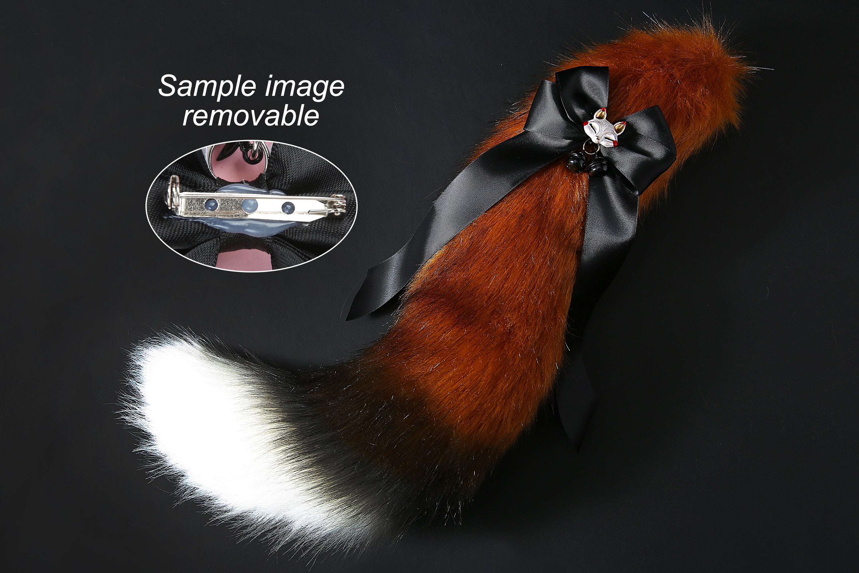 faux fur red fox tail plug and ear wolf tail buttplug and ear kitten ear and tail plug set curved tail and ear plug cosplay -mature